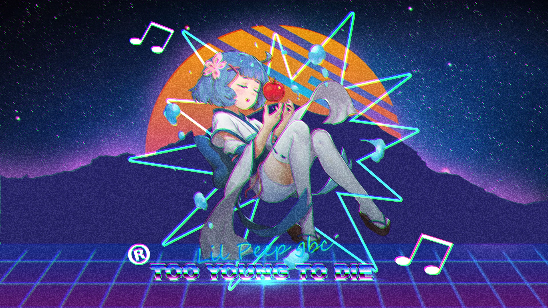 Rem from Re: Zero in retro anime style HD Wallpaper