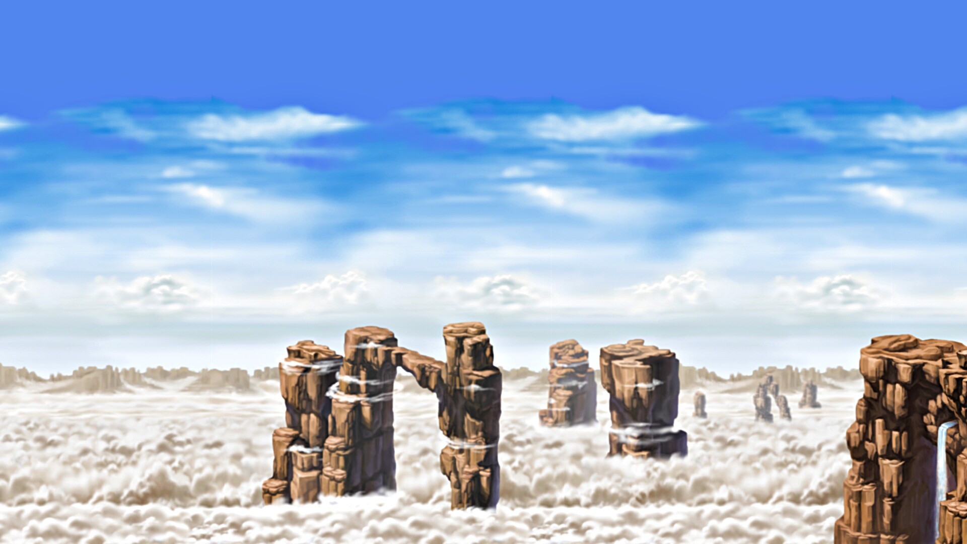 MapleStory video game art of floating islands HD Wallpaper
