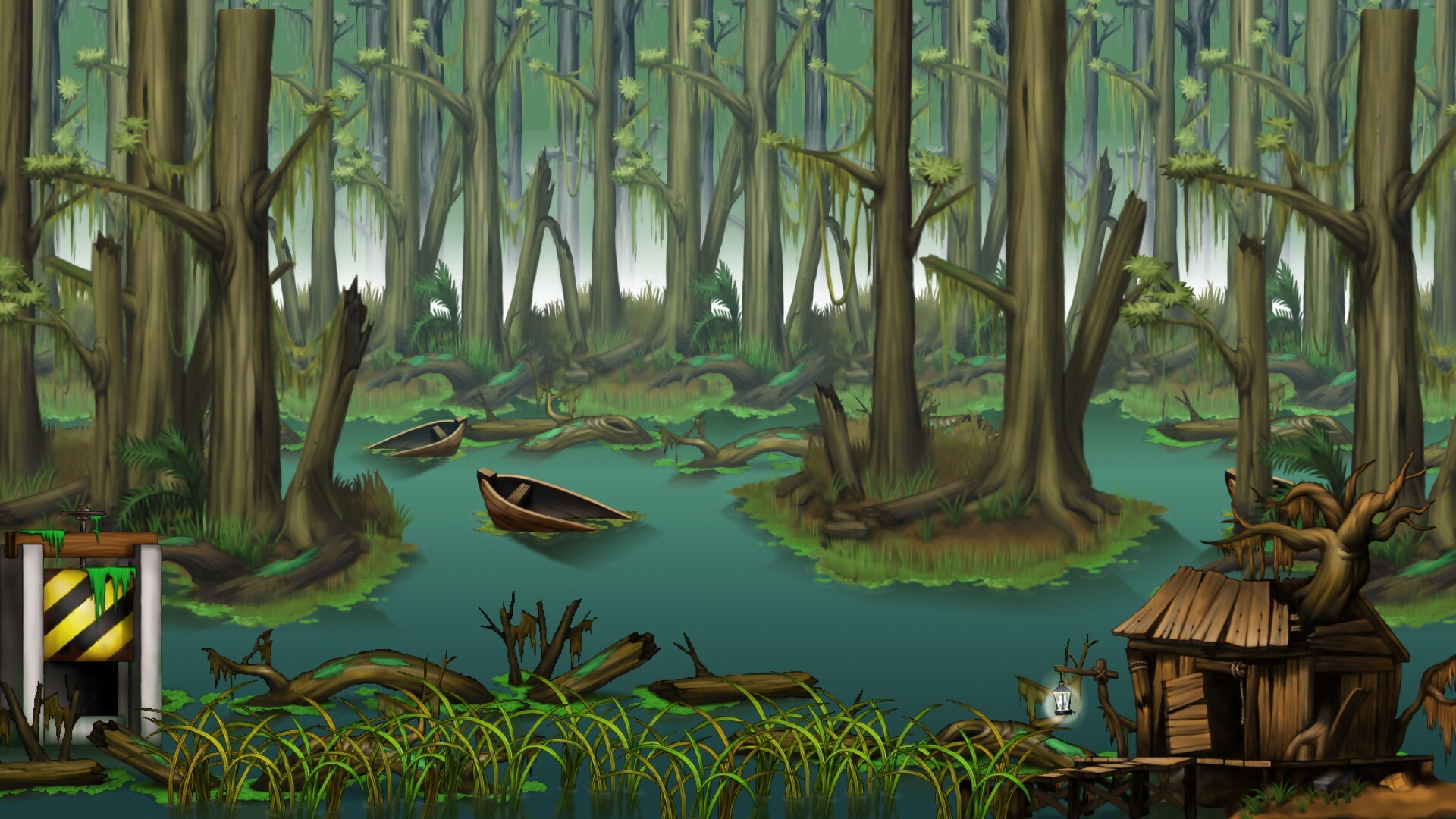 Swamp scene from MapleStory video game art HD Wallpaper