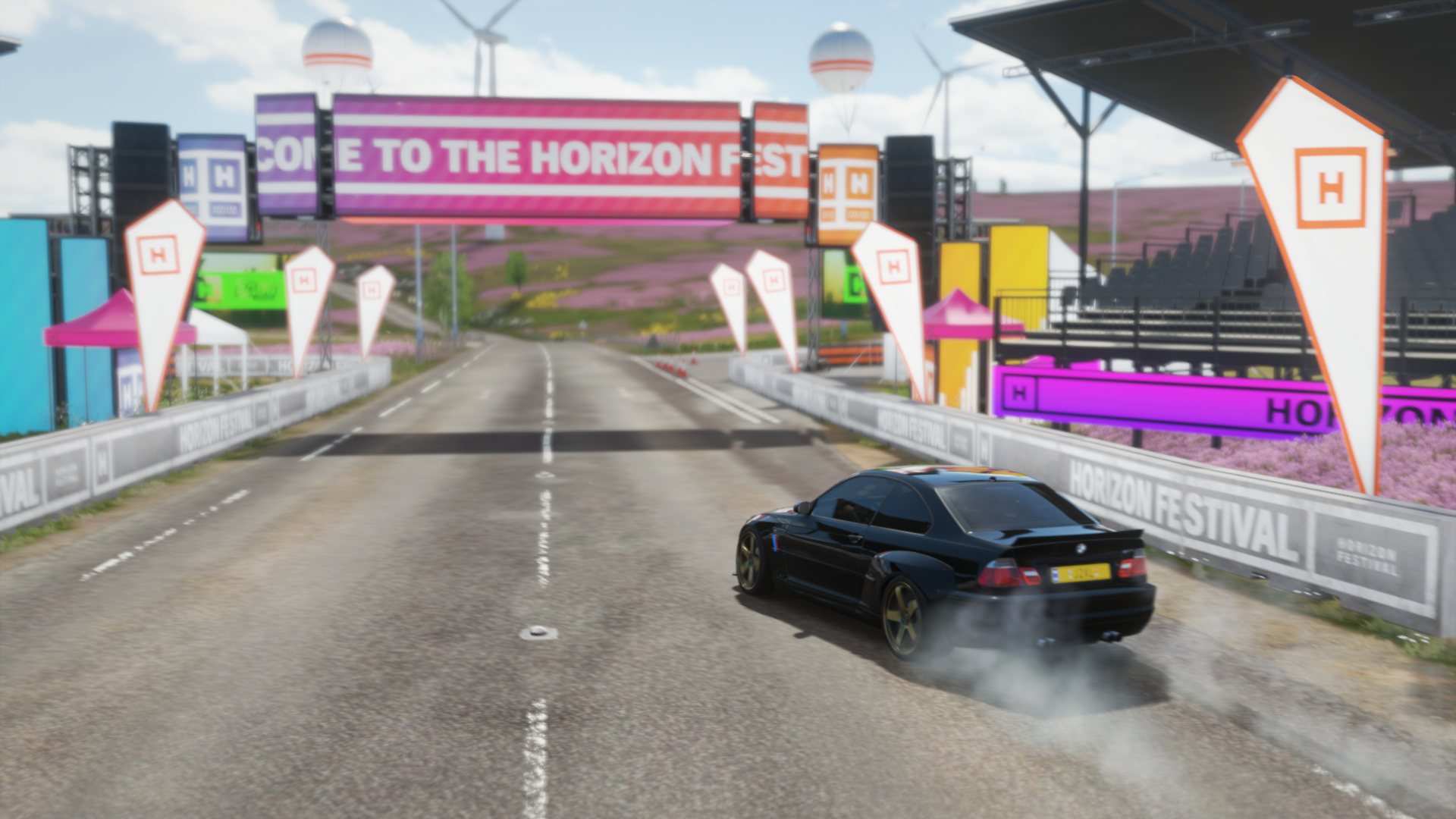 Black BMW M3 E46 drifting at Horizon Festival HD Wallpaper