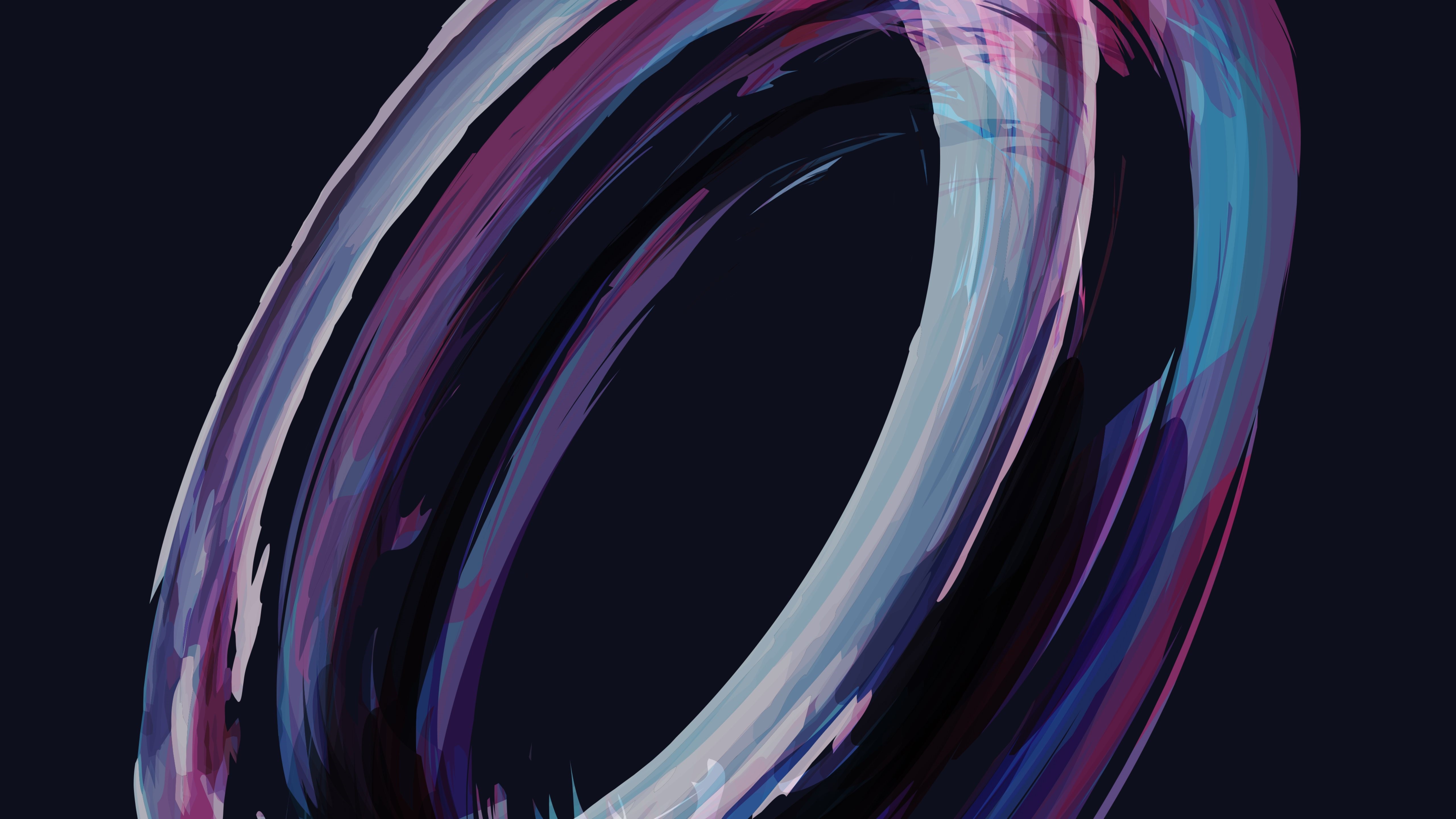 Abstract swirling brush strokes in blue and purple HD Wallpaper