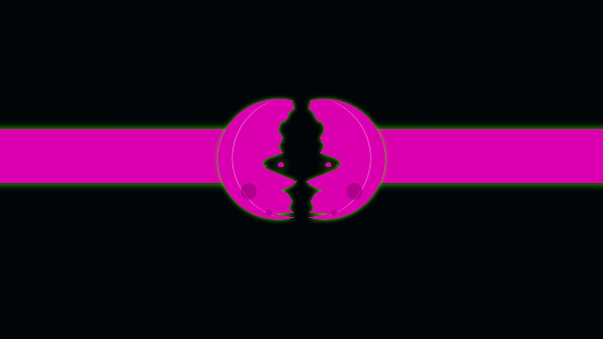 Abstract pink and green design on black background HD Wallpaper