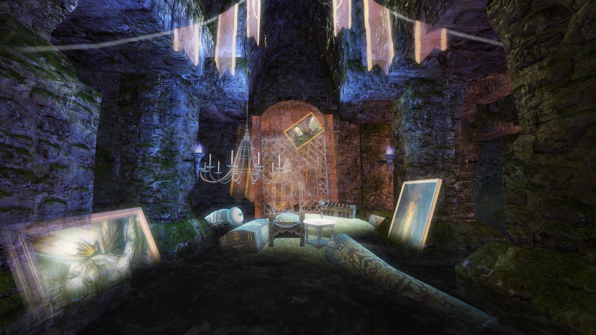 Guild Wars 2 screenshot of a ruined chamber HD Wallpaper