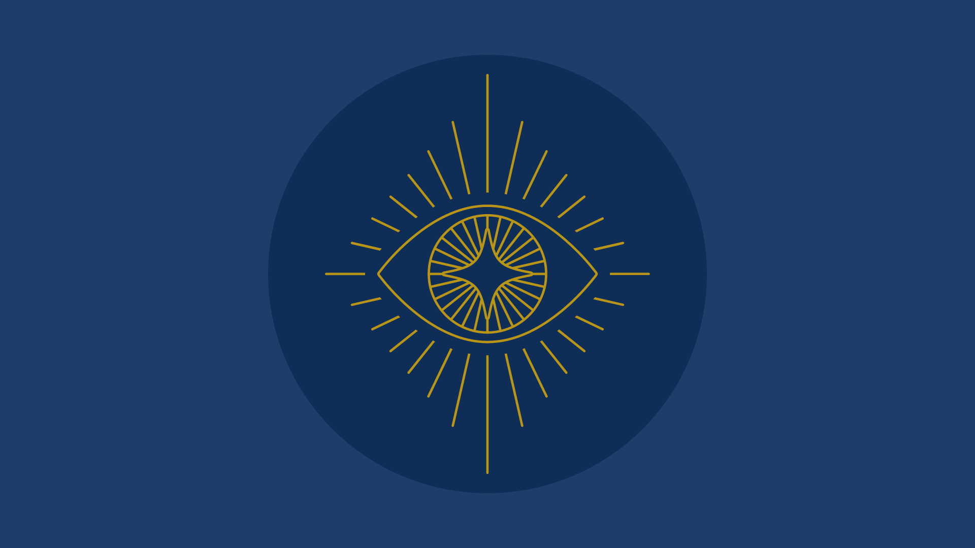 Golden eye logo on blue background HD Wallpaper
