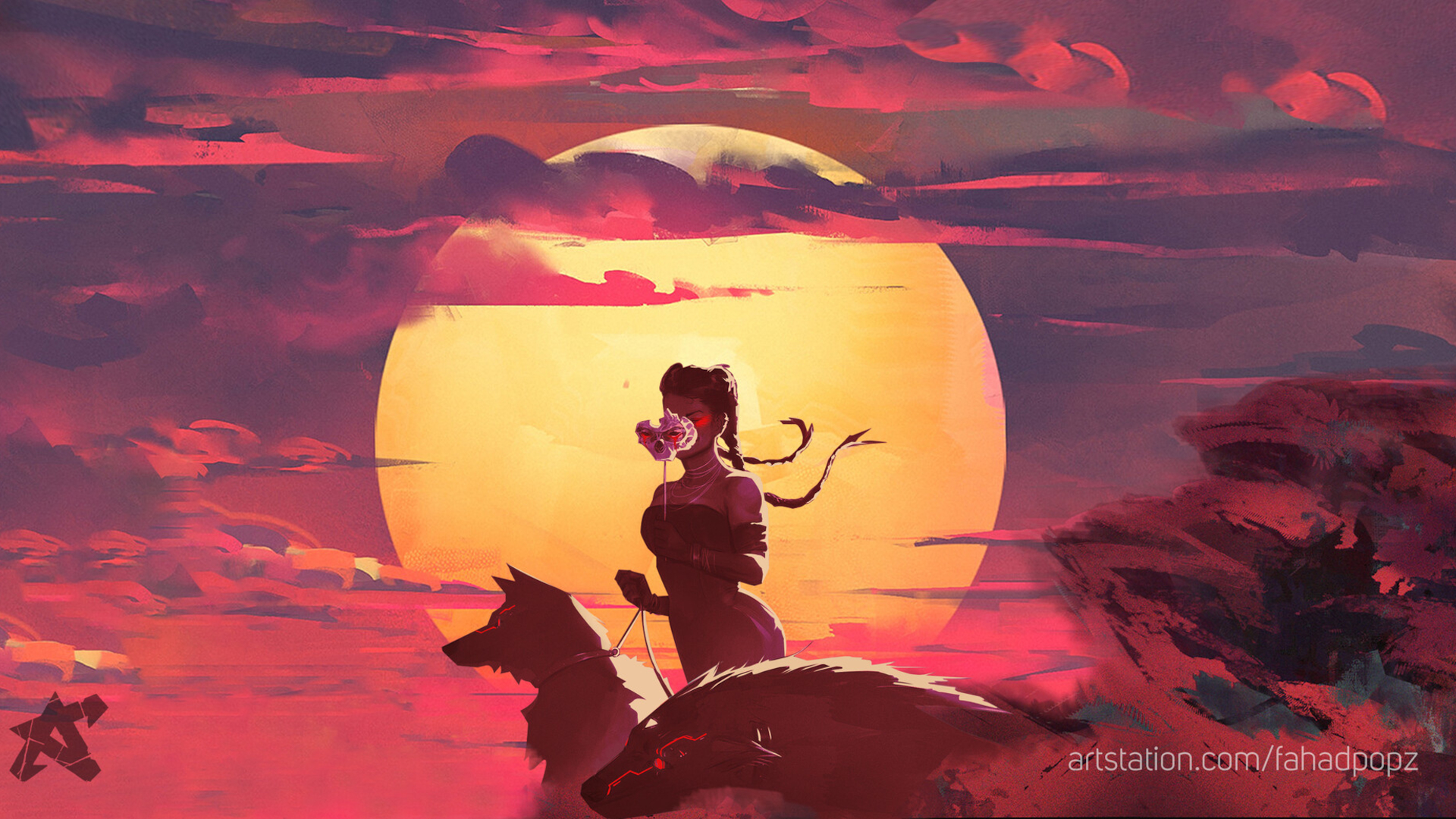 Loba from Apex Legends with wolves HD Wallpaper
