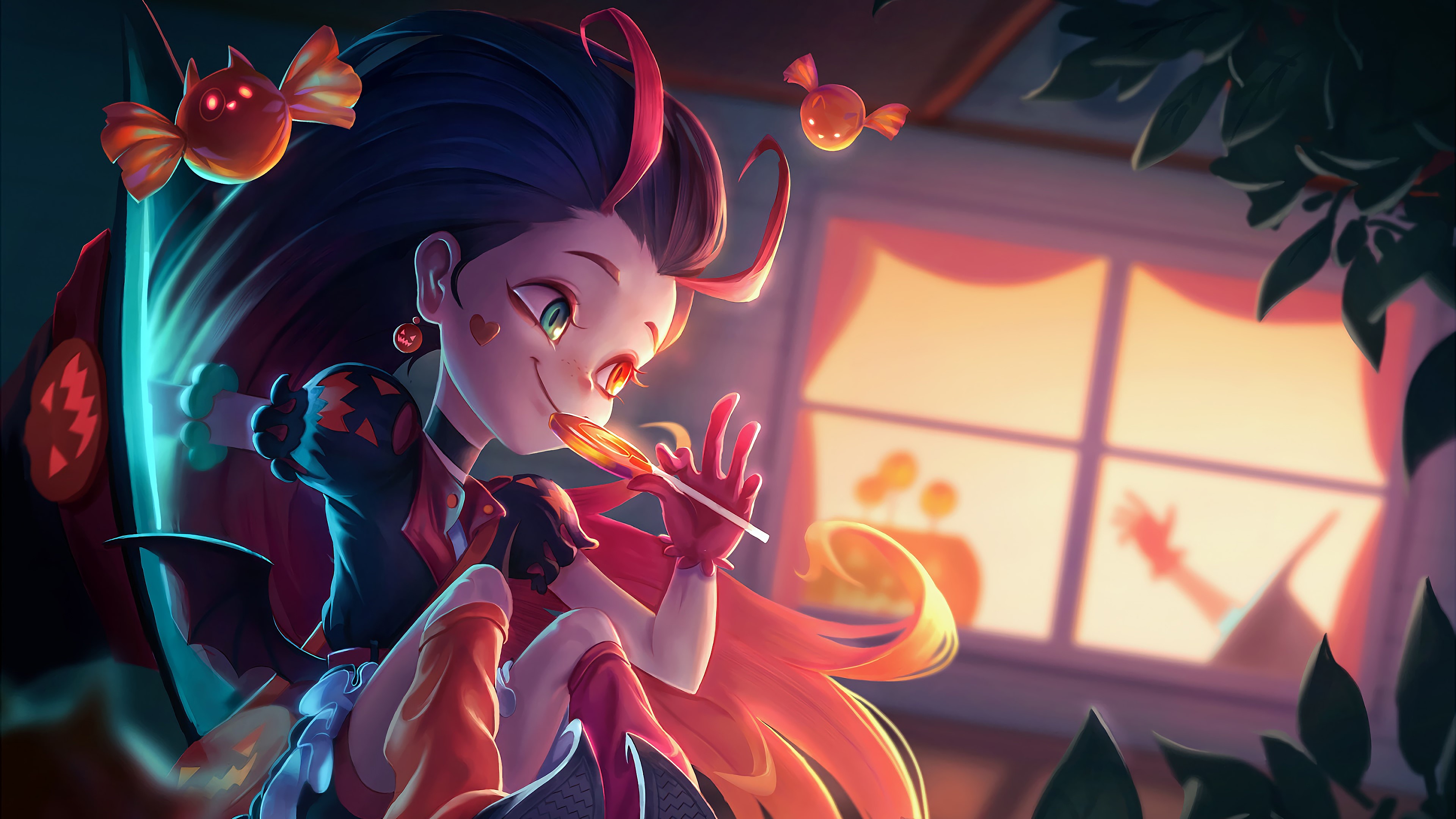 Zoe from League of Legends Halloween HD Wallpaper