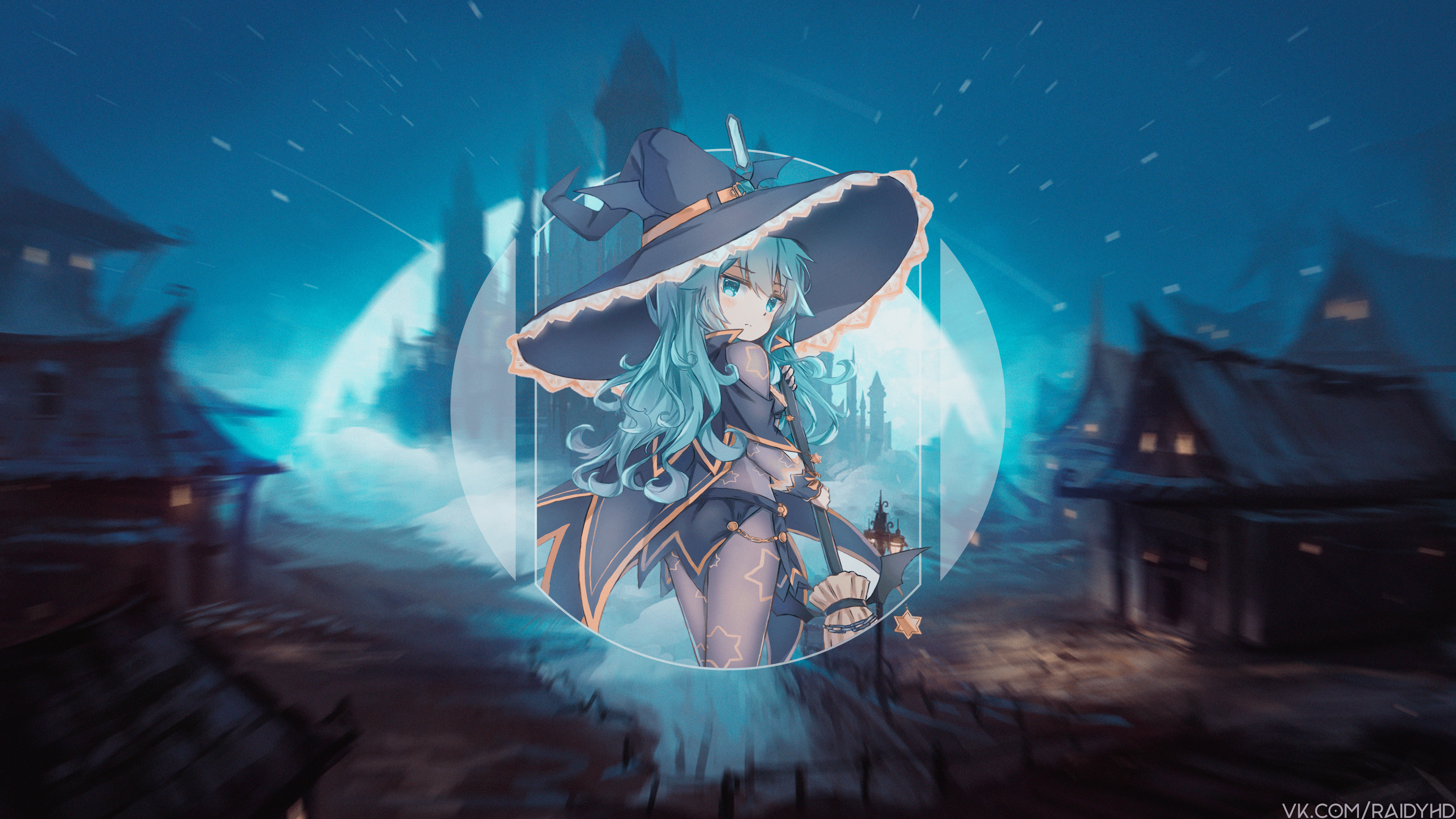Natsumi from Date A Live with a witch hat HD Wallpaper