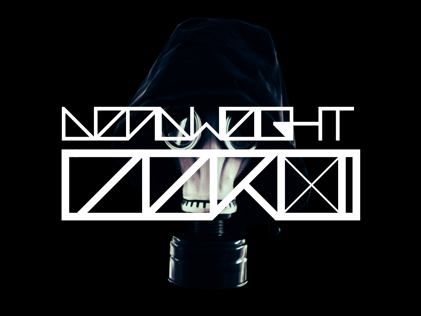 Gas mask with "MIDNIGHT" and "NIGHT" typography HD Wallpaper