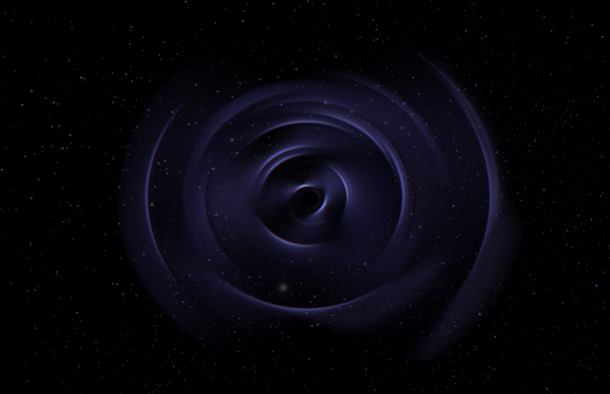 Black hole with accretion disk and stars HD Wallpaper