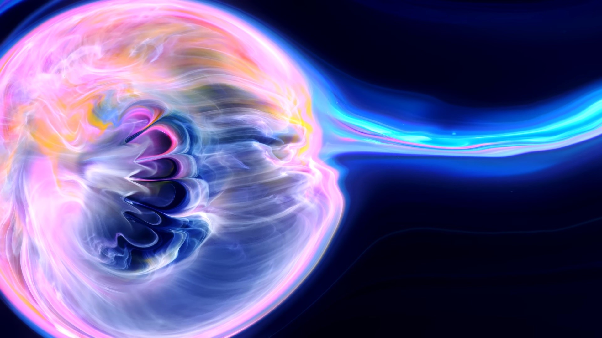 Abstract colorful nebula with blue light stream HD Wallpaper