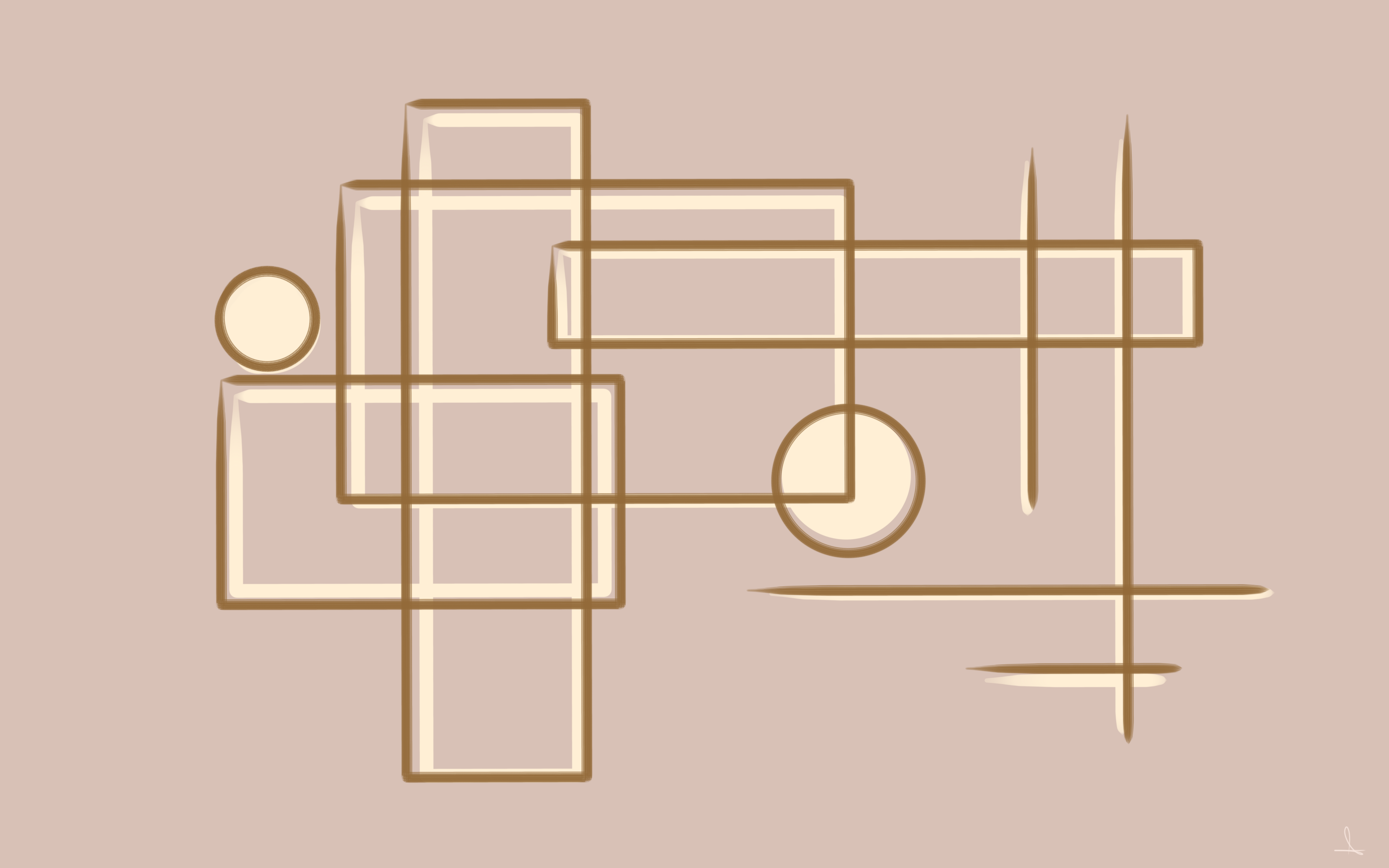 Abstract geometric artwork with lines and circles HD Wallpaper