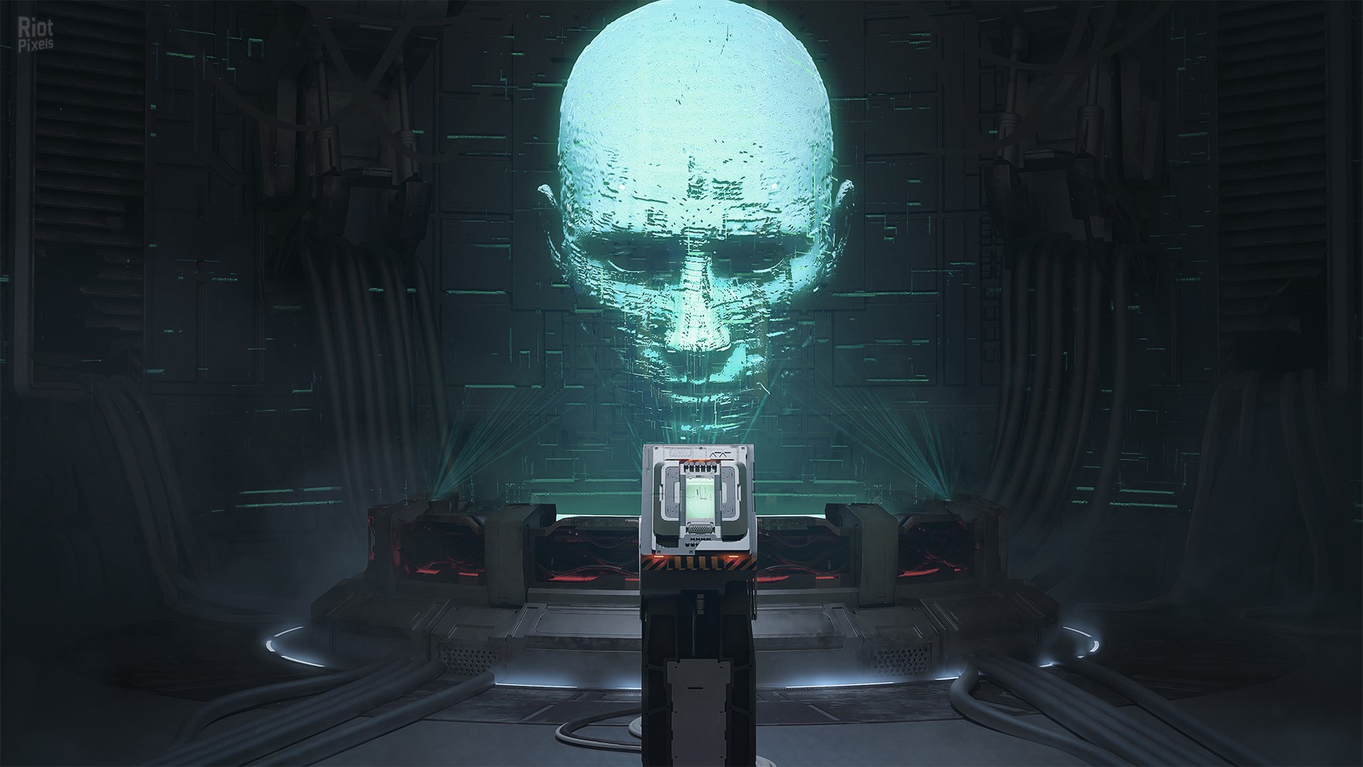 Holographic AI face from Ghostrunner HD Wallpaper