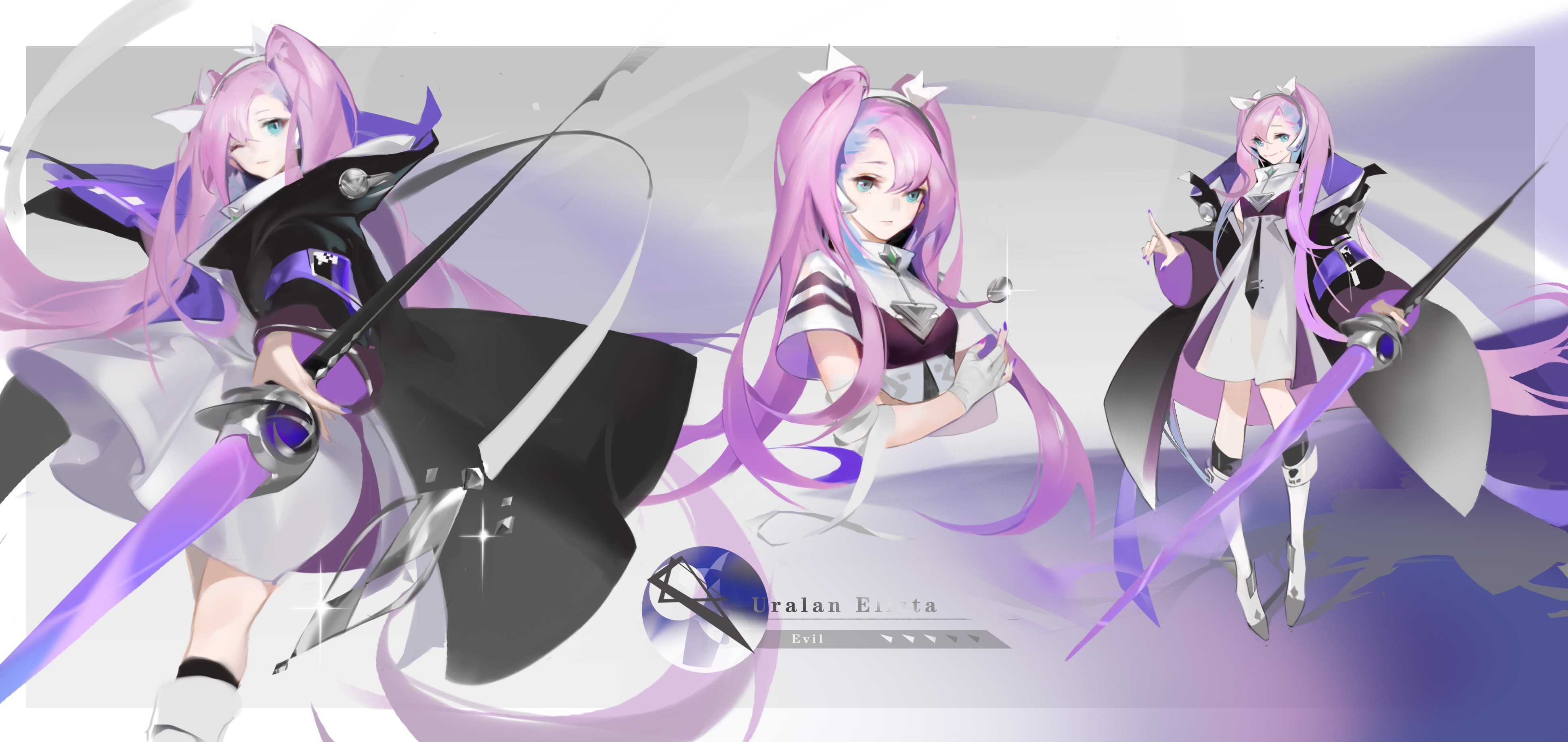 Ruo Gan Zhua with purple hair and aqua eyes HD Wallpaper