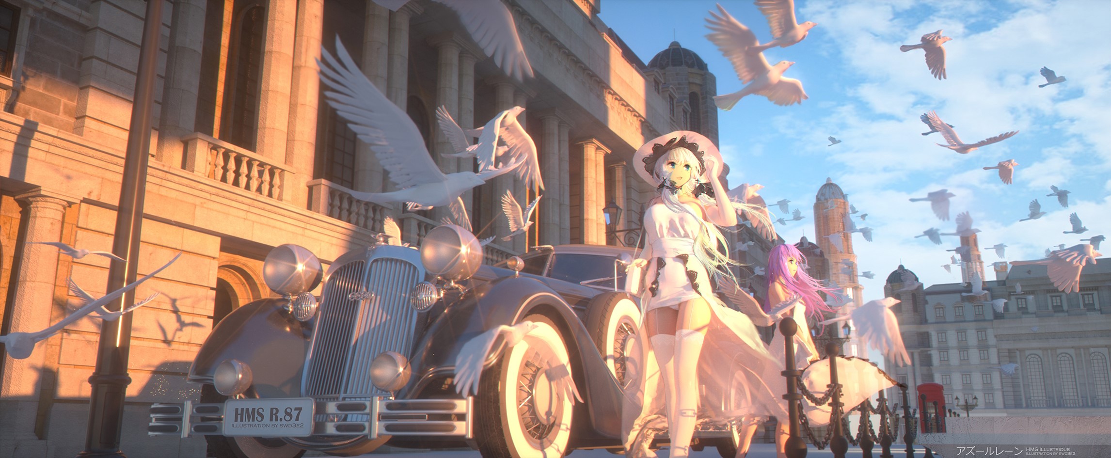 Illustrious from Azur Lane in Sunlit City HD Wallpaper