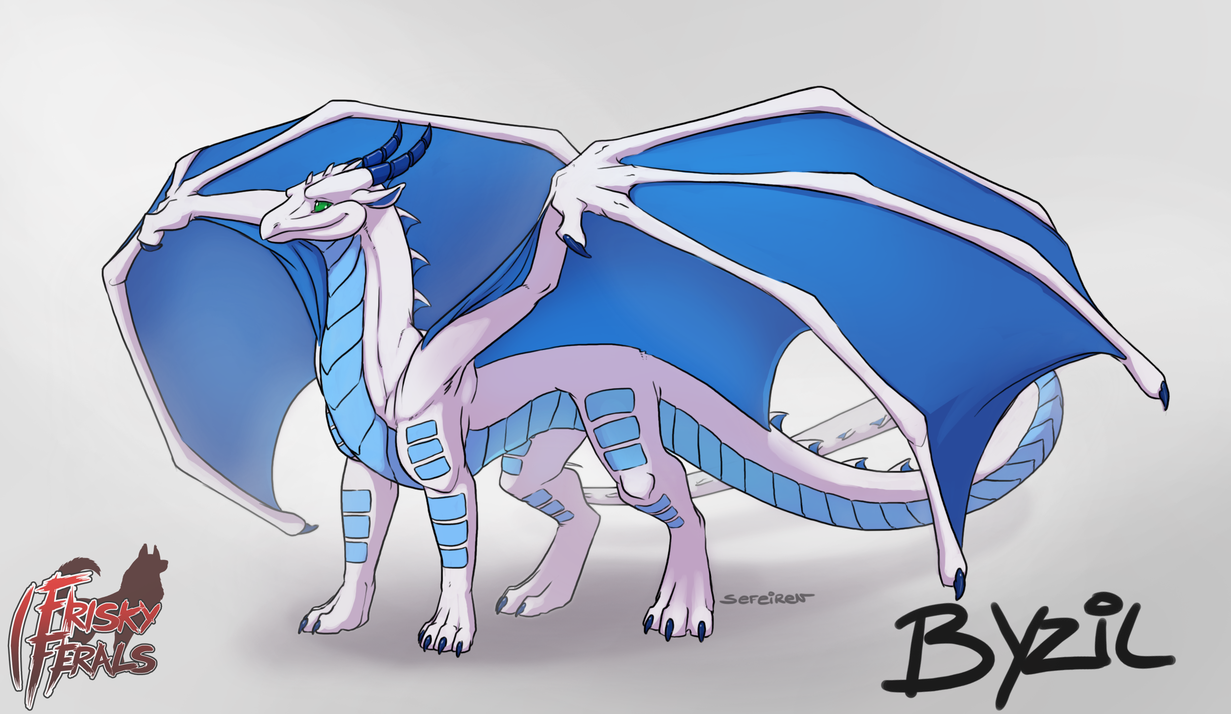 Byzil the dragon with blue wings HD Wallpaper