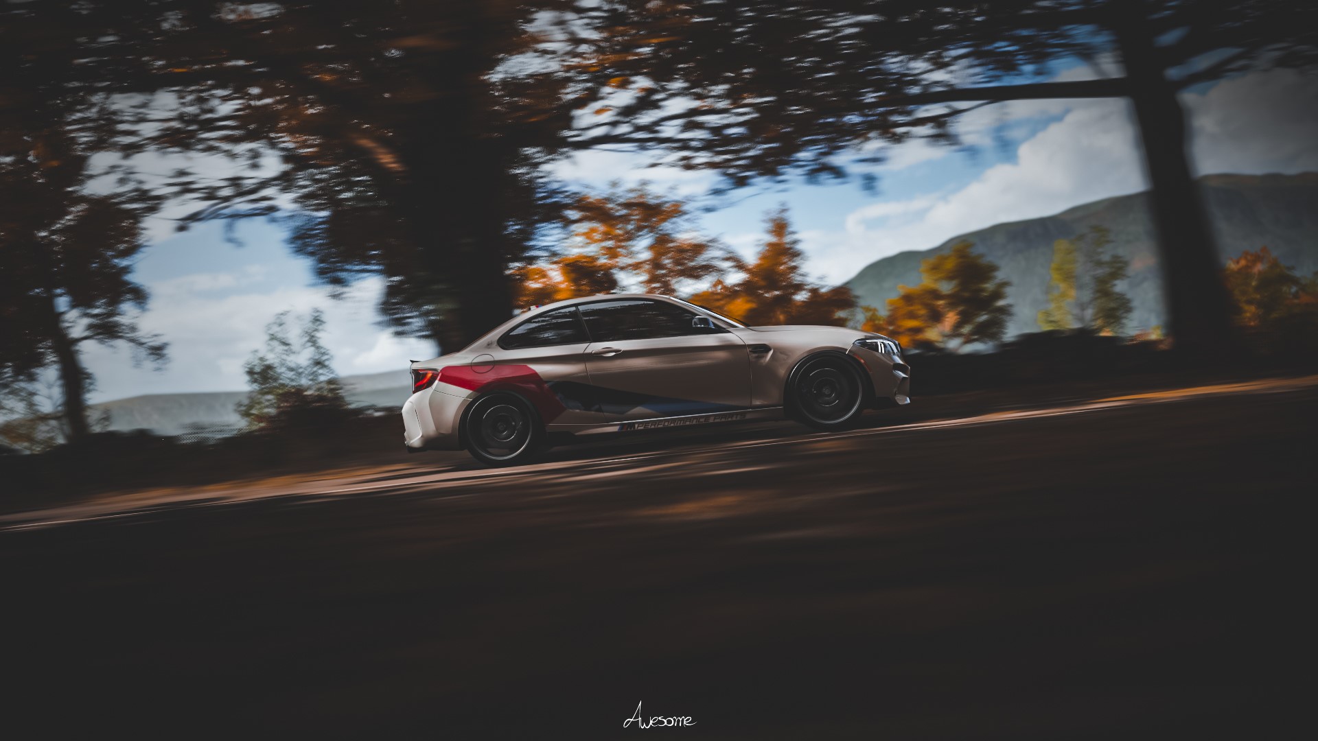 BMW M2 F84 driving on a road in Forza Horizon 4 HD Wallpaper
