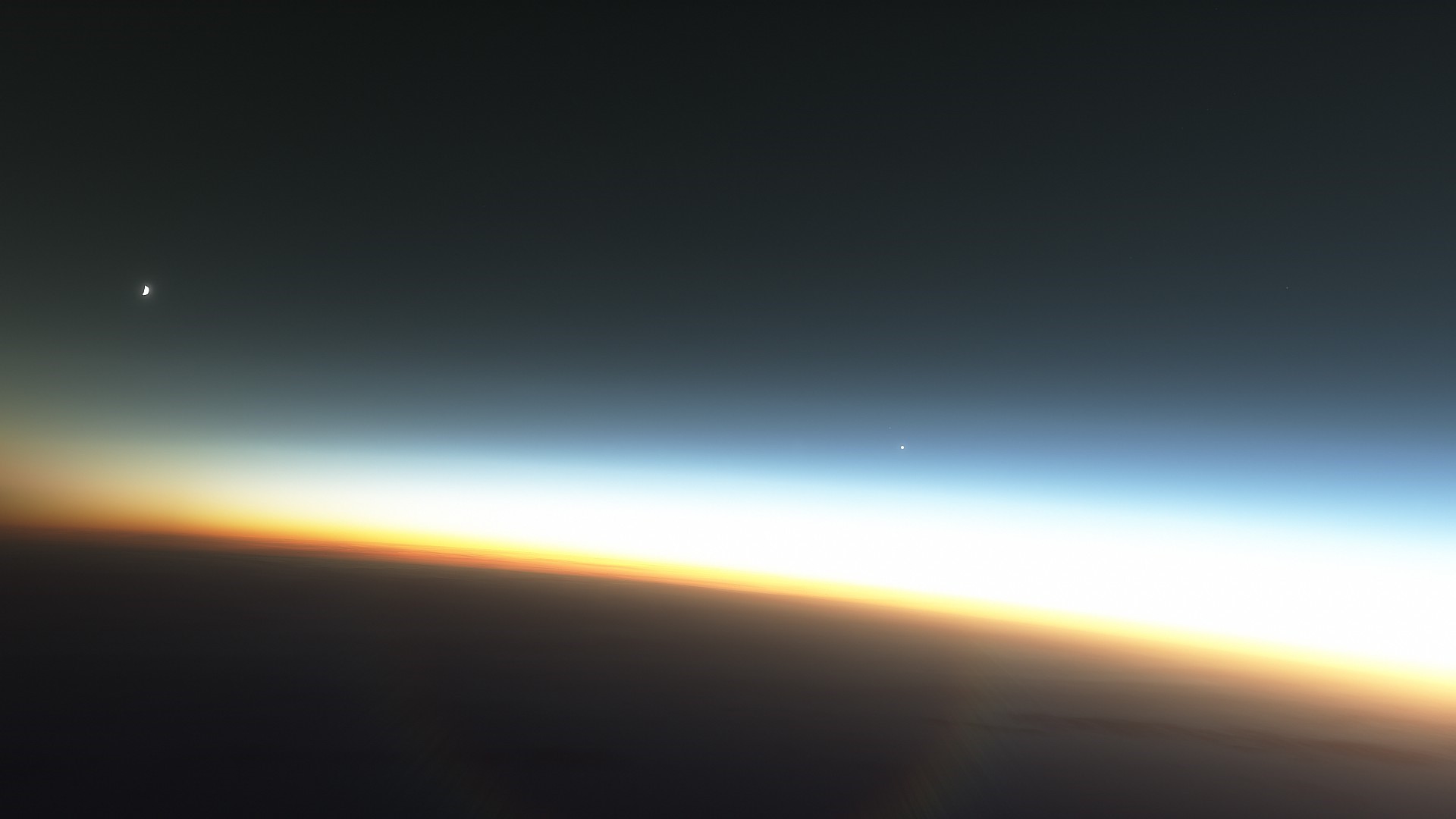 Planet and Moon seen from Space Engine HD Wallpaper