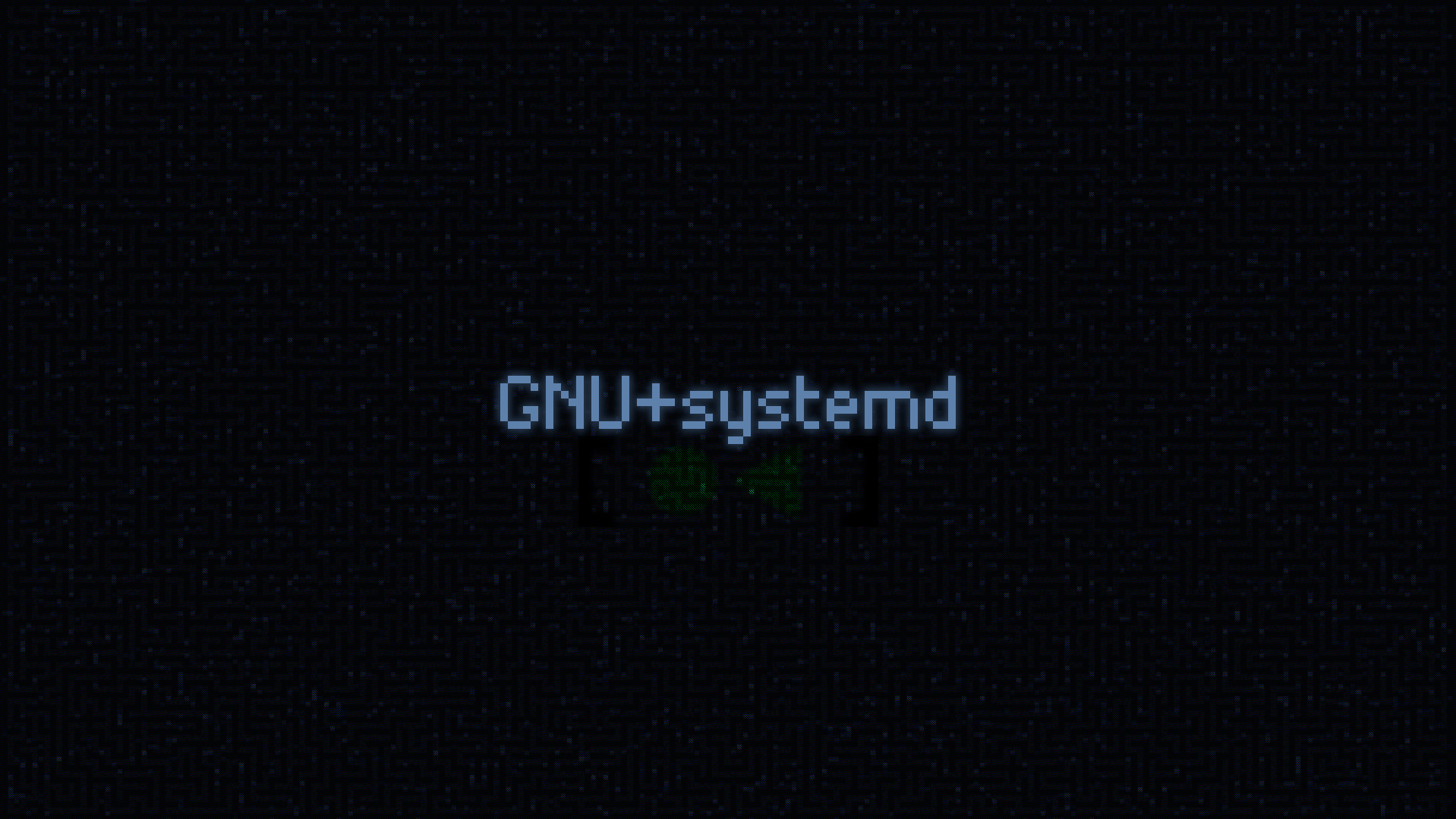 GNU+systemd text on a dark background HD Wallpaper
