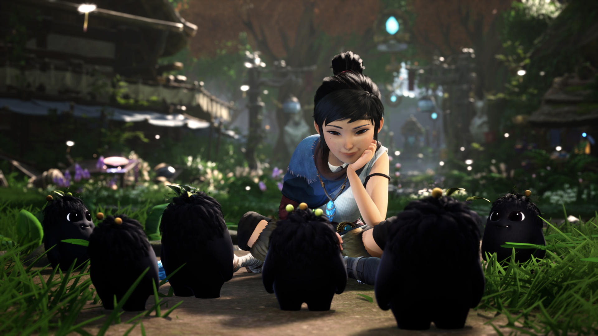 Kena: Bridge of Spirits with cute creatures HD Wallpaper