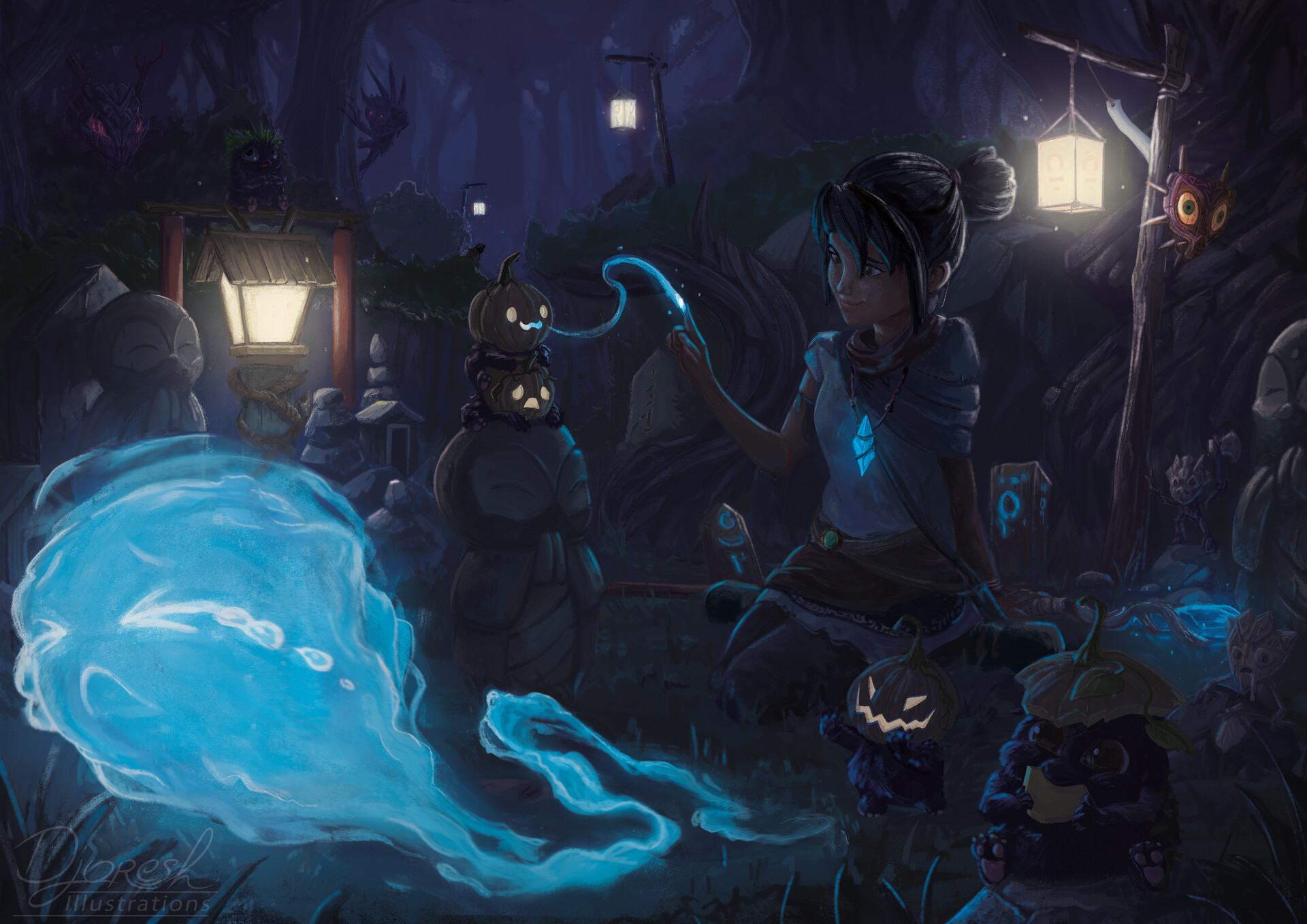 Kena: Bridge of Spirits forest scene HD Wallpaper