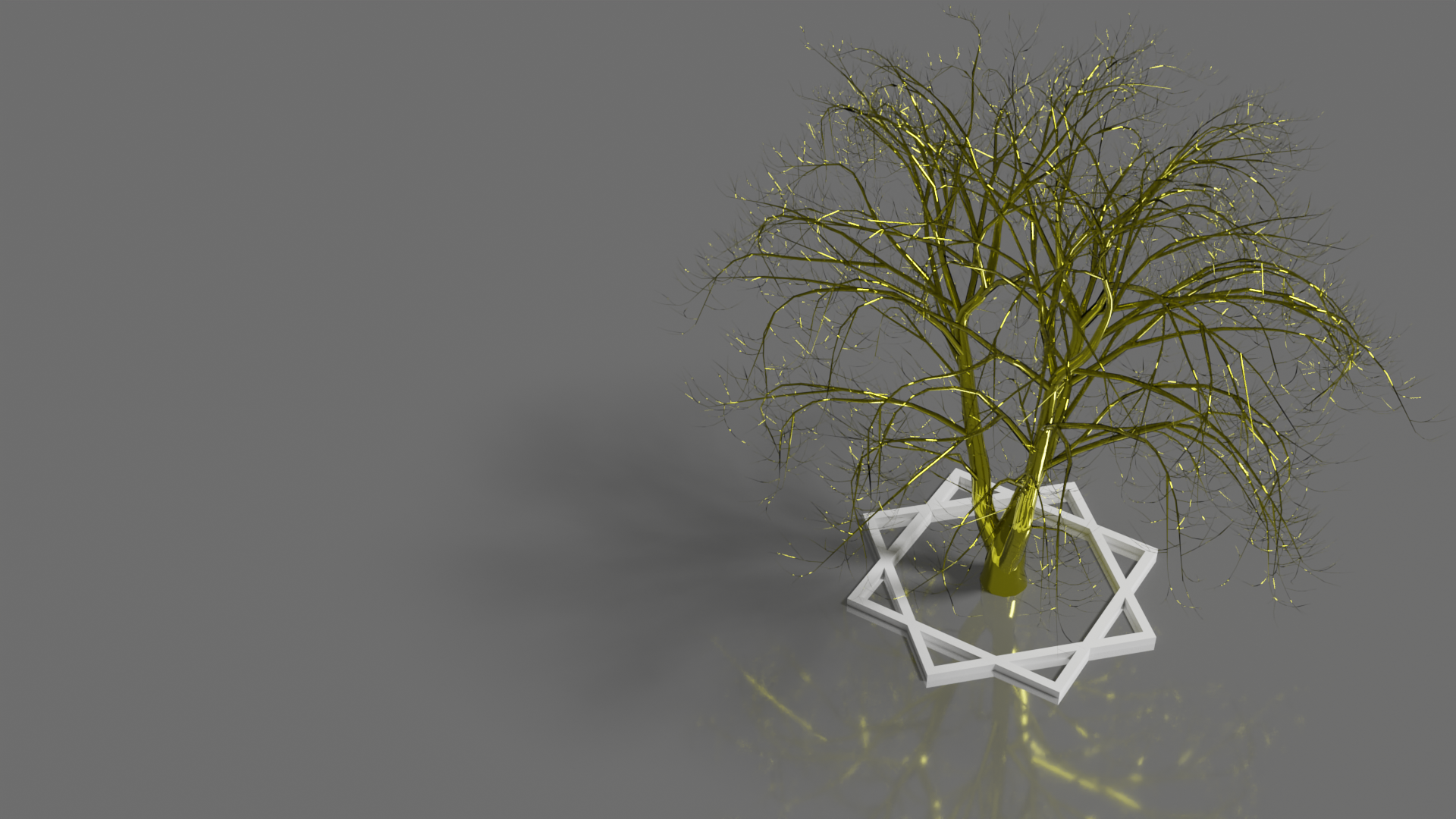 Golden tree with a Star of David symbol HD Wallpaper