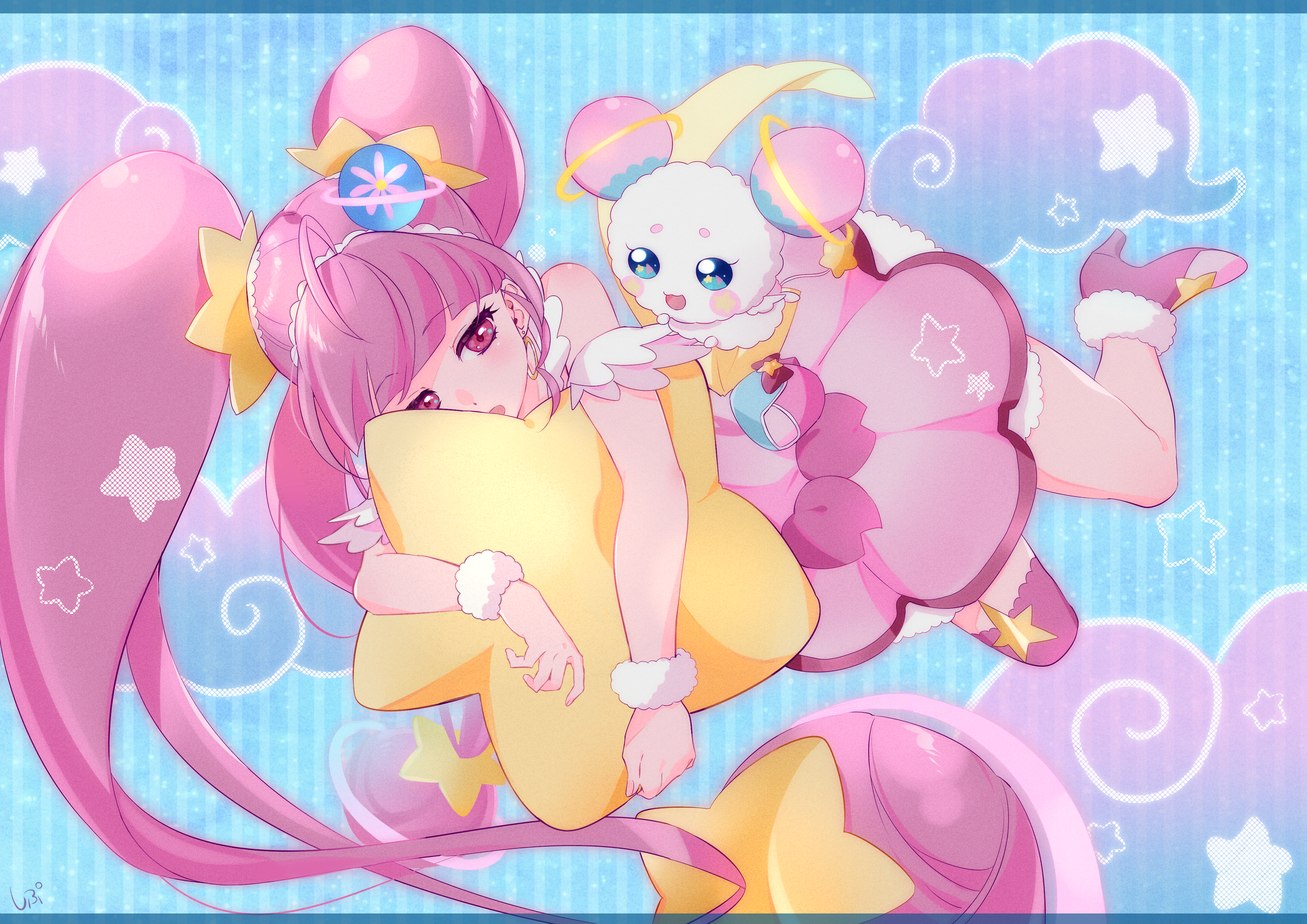 Hoshizora Miyuki and Fuwa from Star Twinkle Precure HD Wallpaper