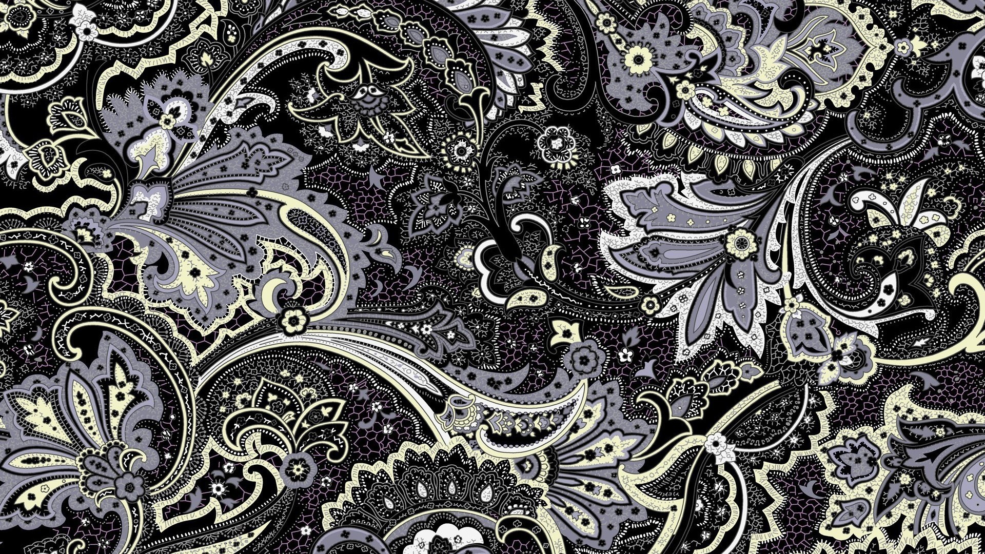 Paisley pattern with floral and abstract elements HD Wallpaper