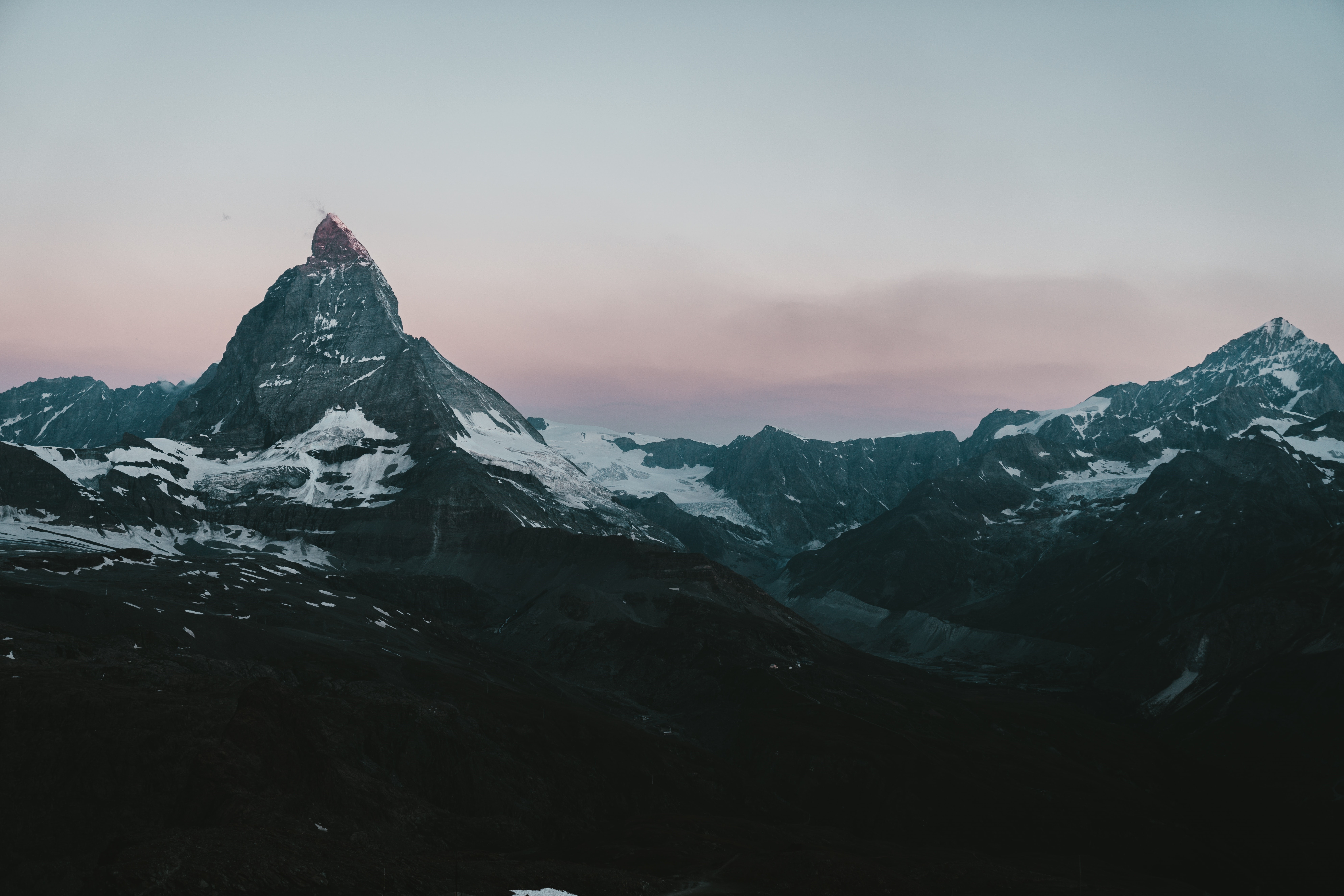 Matterhorn mountain range at sunrise HD Wallpaper
