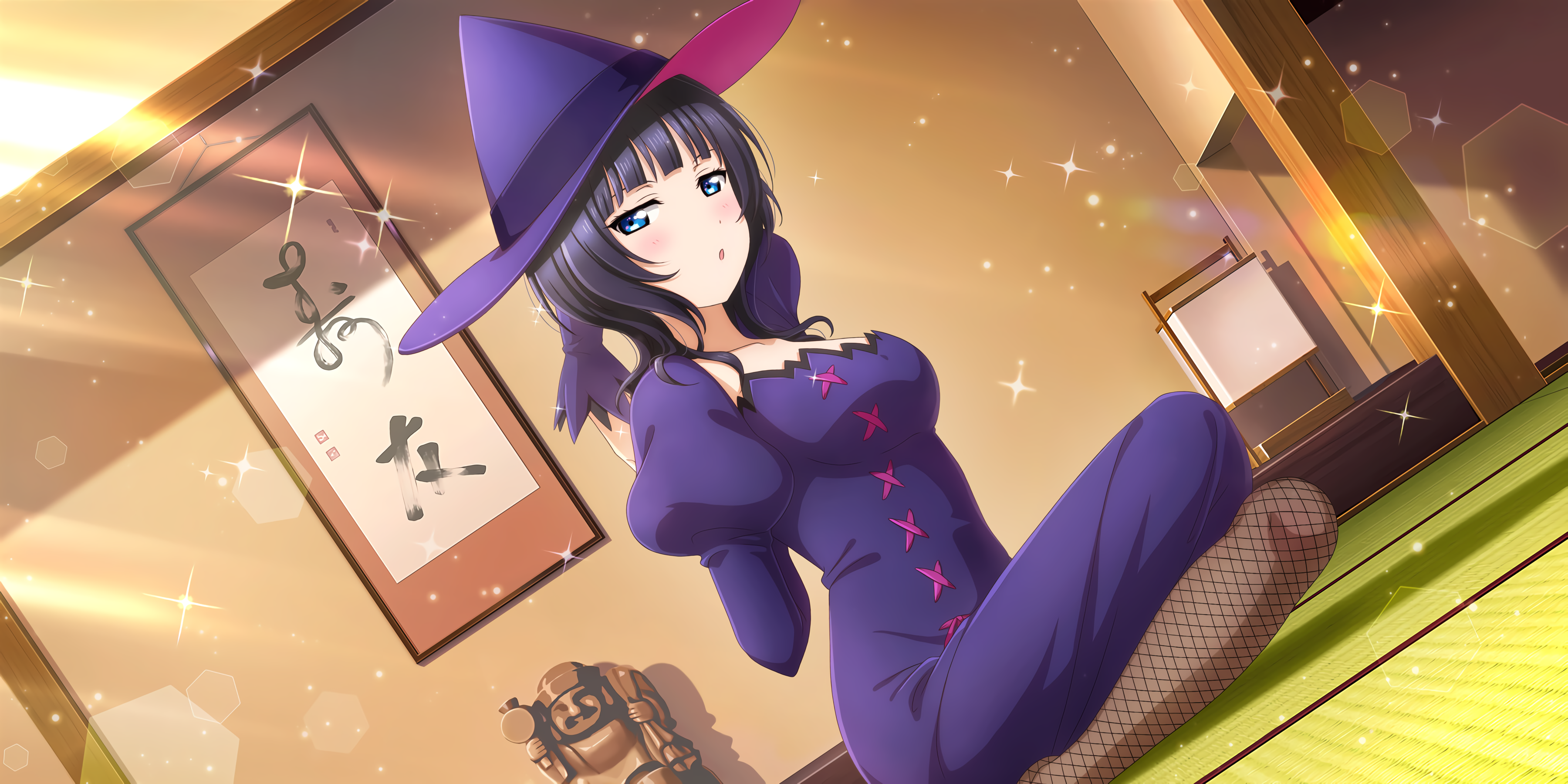 Asaka Karin from Love Live! Sunshine!! in a witch costume HD Wallpaper