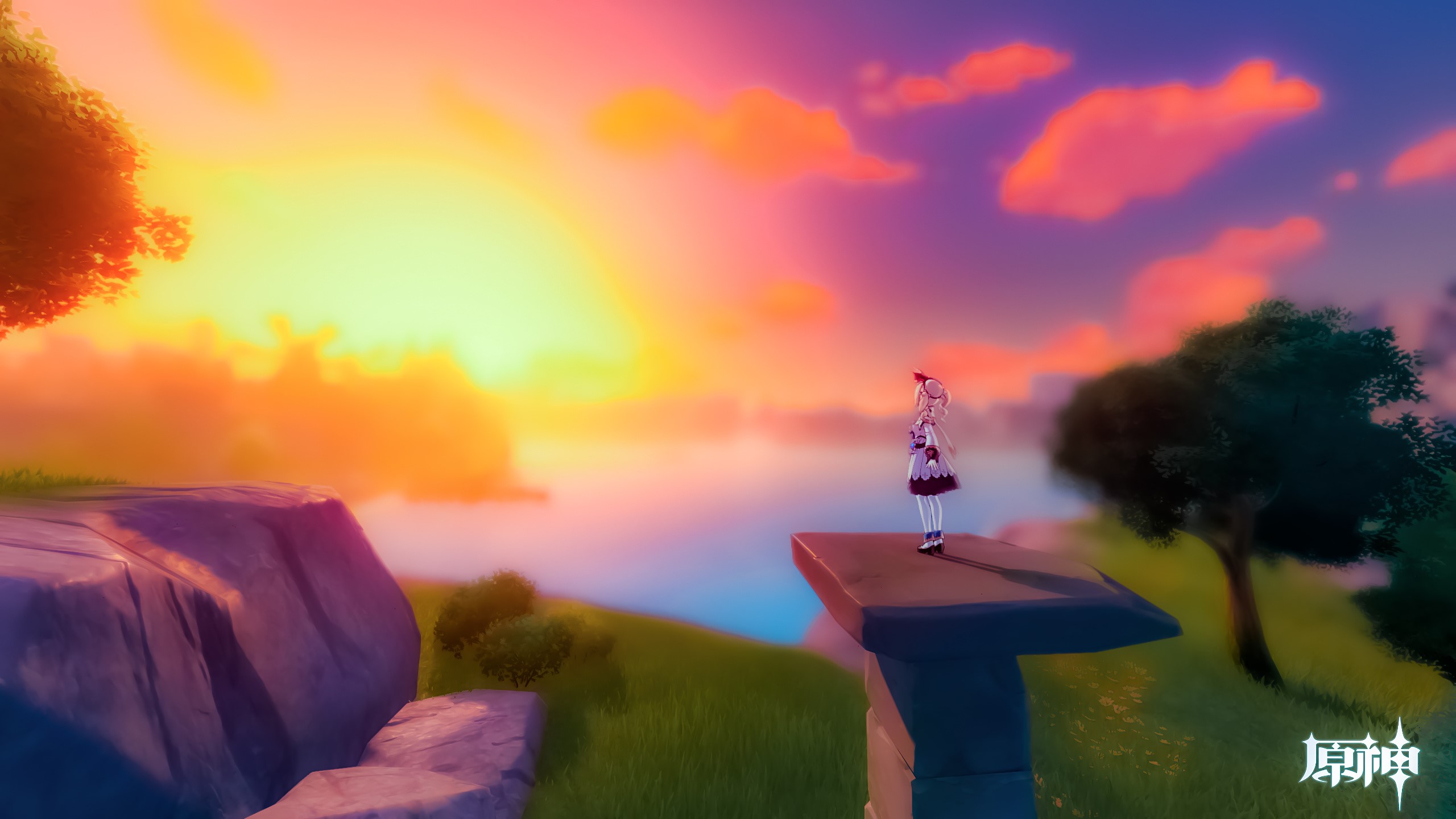 Yanfei from Genshin Impact at sunset HD Wallpaper