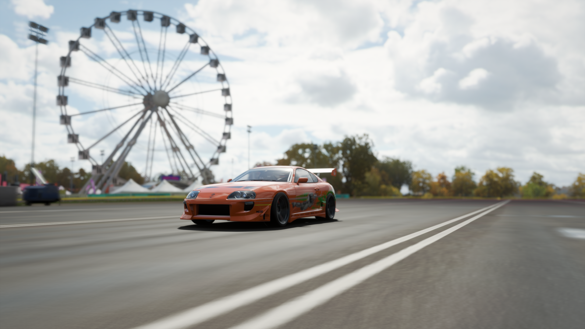 Orange Toyota Supra MK4 on Forza Horizon 4 Track HD Wallpaper