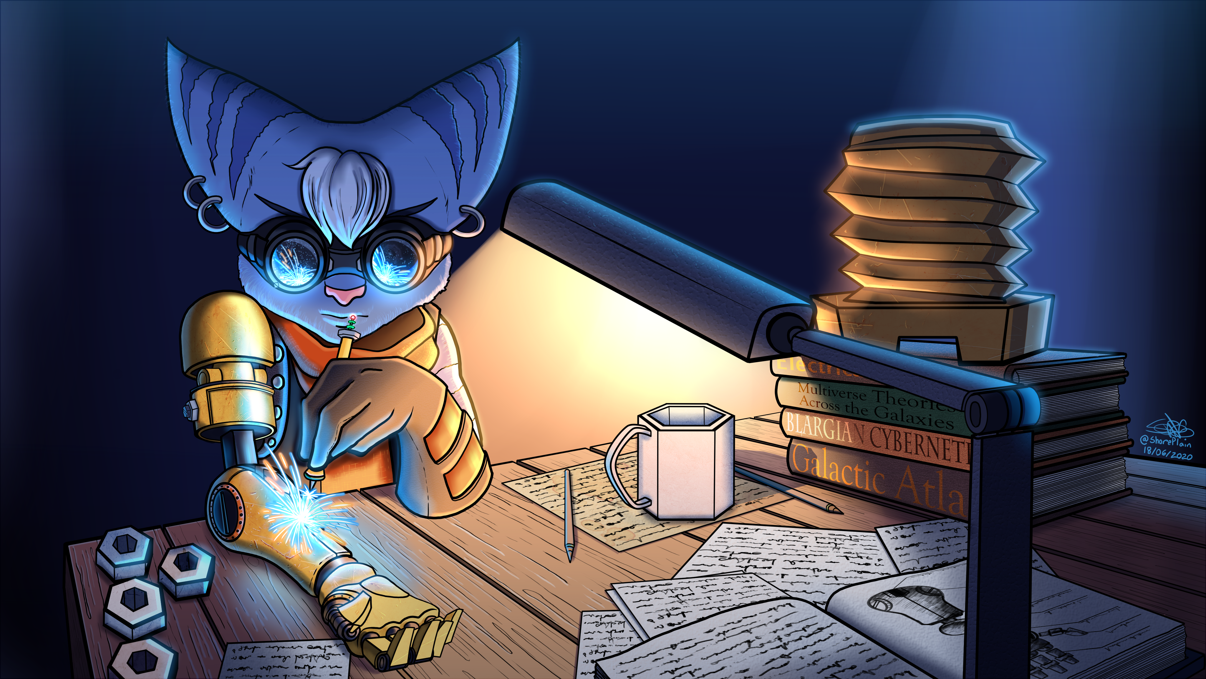 Rivet working on a robotic arm HD Wallpaper