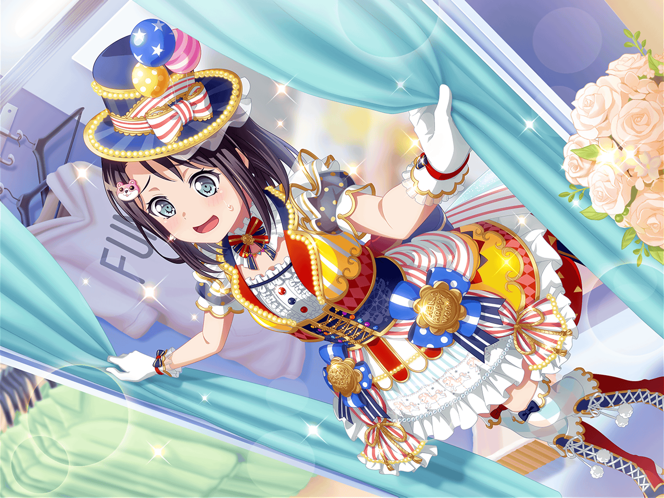 Okusawa Misaki from BanG Dream! in a colorful circus outfit HD Wallpaper