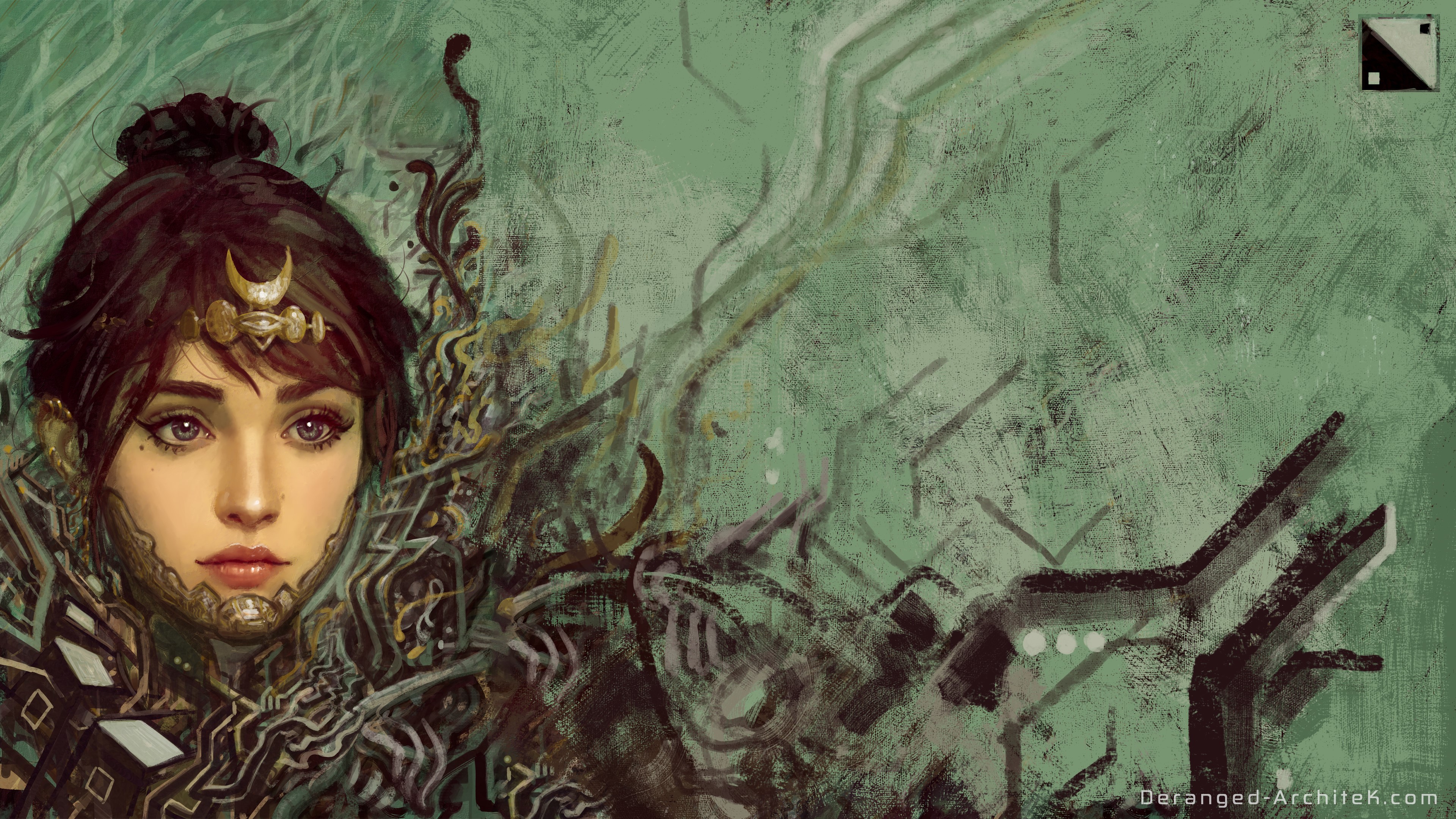4K psychedelic painting of a woman HD Wallpaper