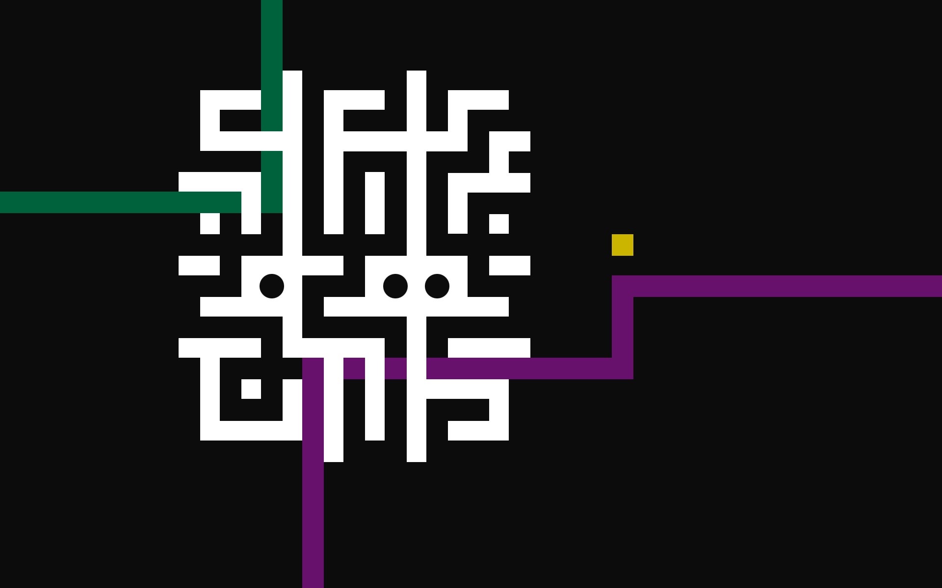 Abstract geometric design with green, purple, and yellow lines HD Wallpaper