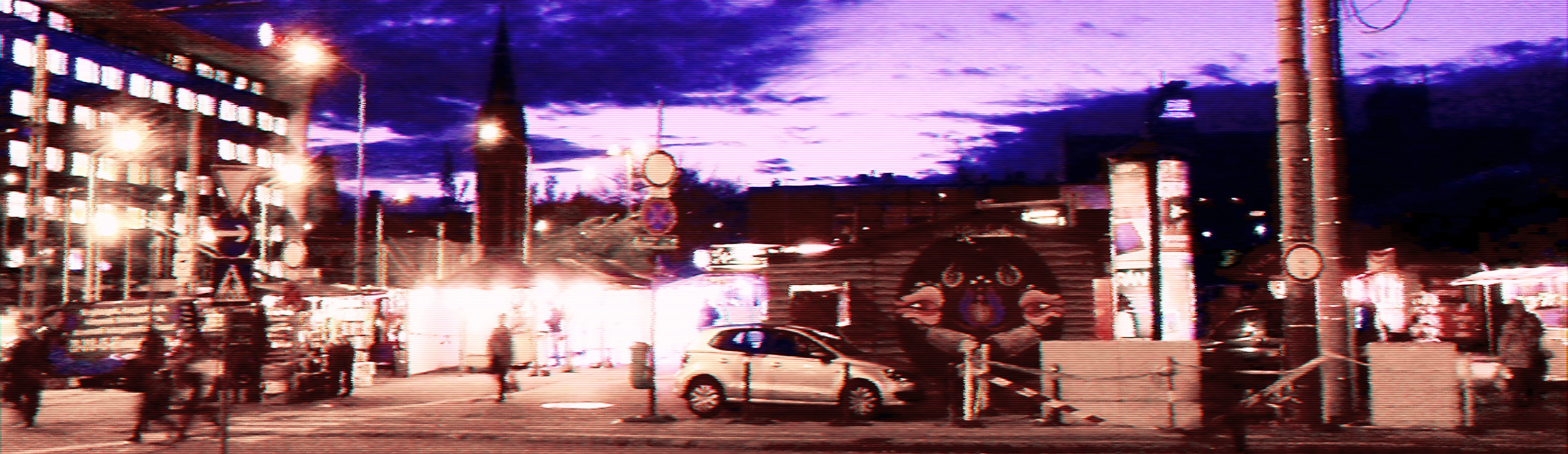 4K Budapest night city distortion Retro Wave HD Wallpaper
