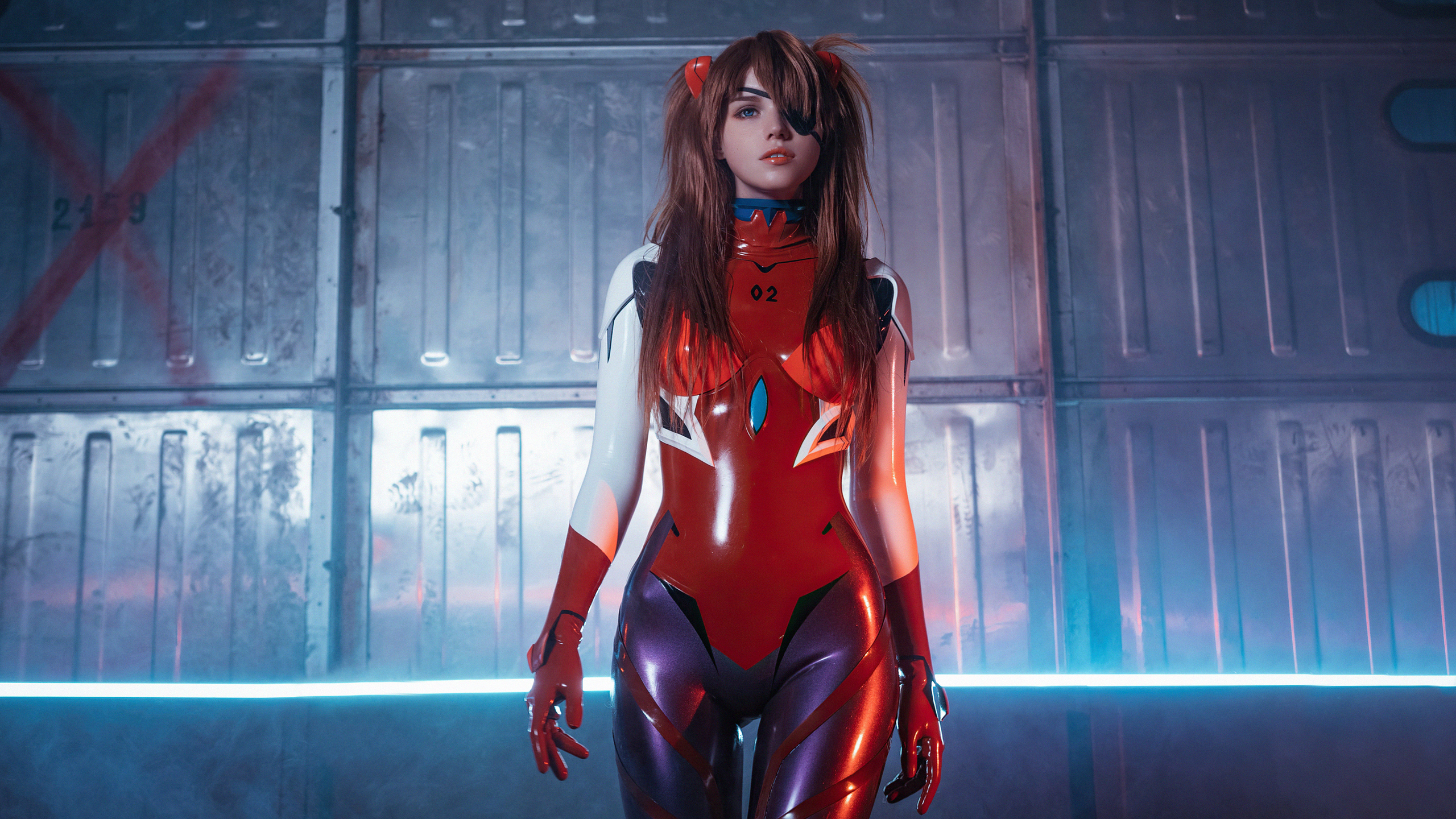Asuka Langley Cosplay from Neon Genesis Evangelion HD Wallpaper