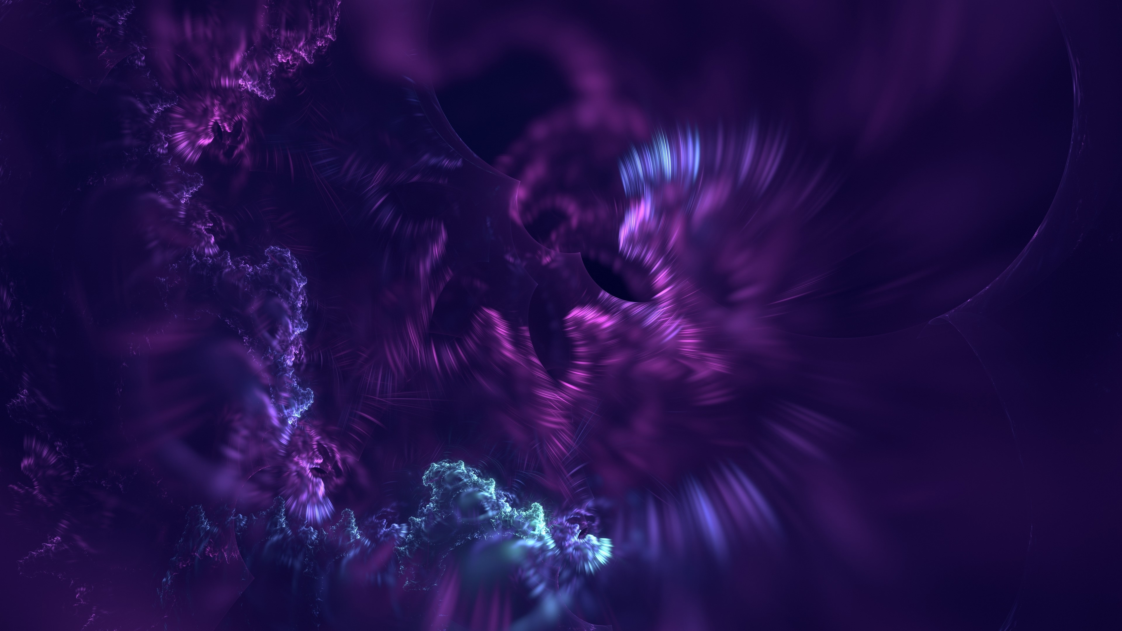 Abstract purple and blue fractal art HD Wallpaper
