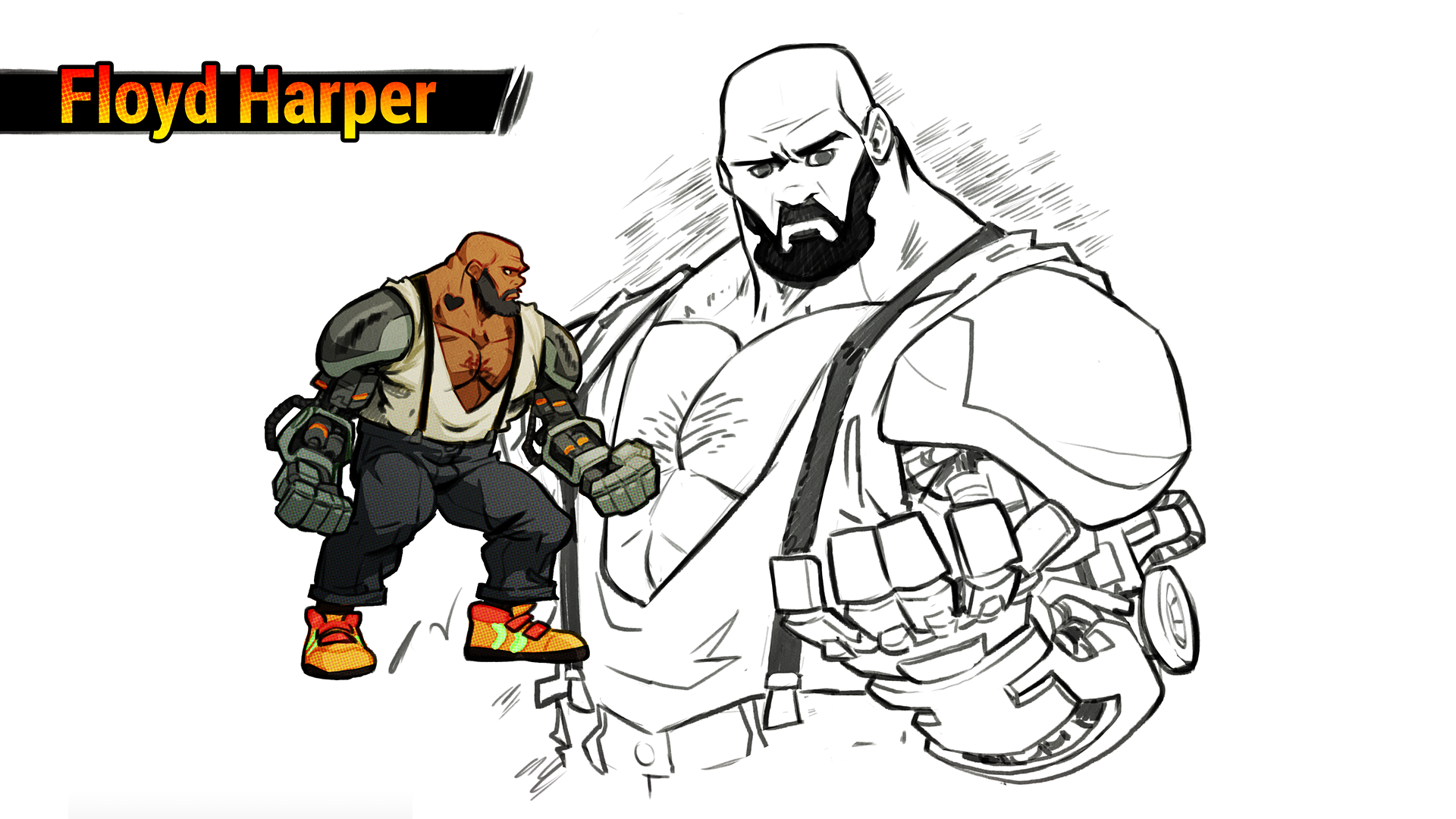 Floyd Harper from Streets of Rage 4 HD Wallpaper