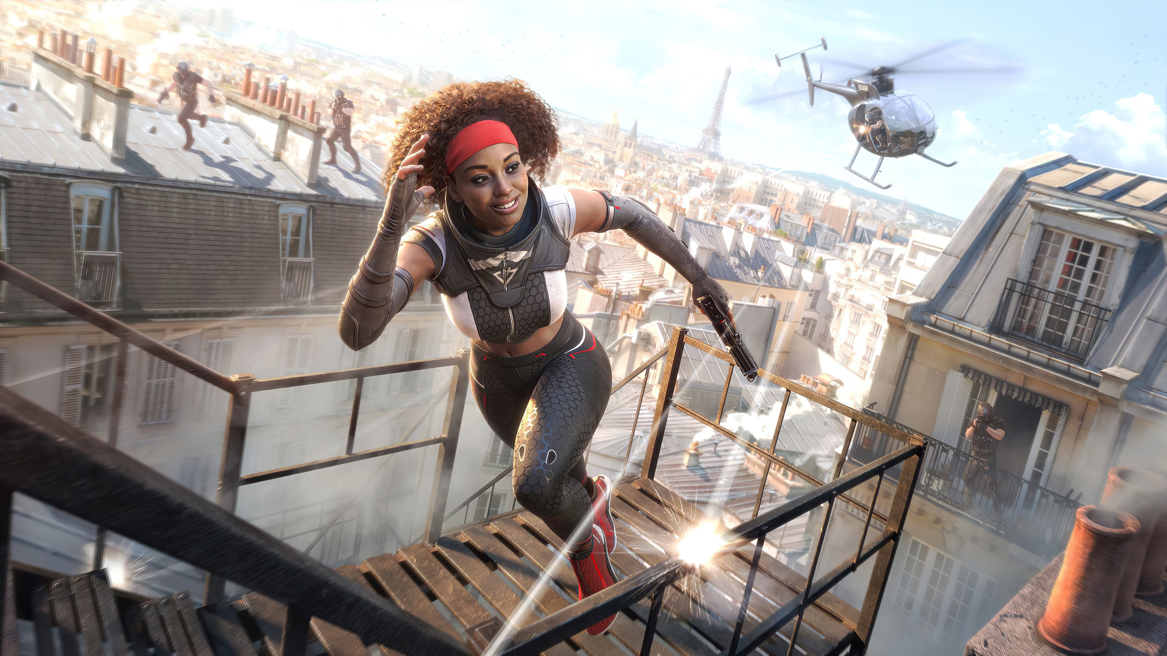 Lancer from Rogue Company on rooftops HD Wallpaper