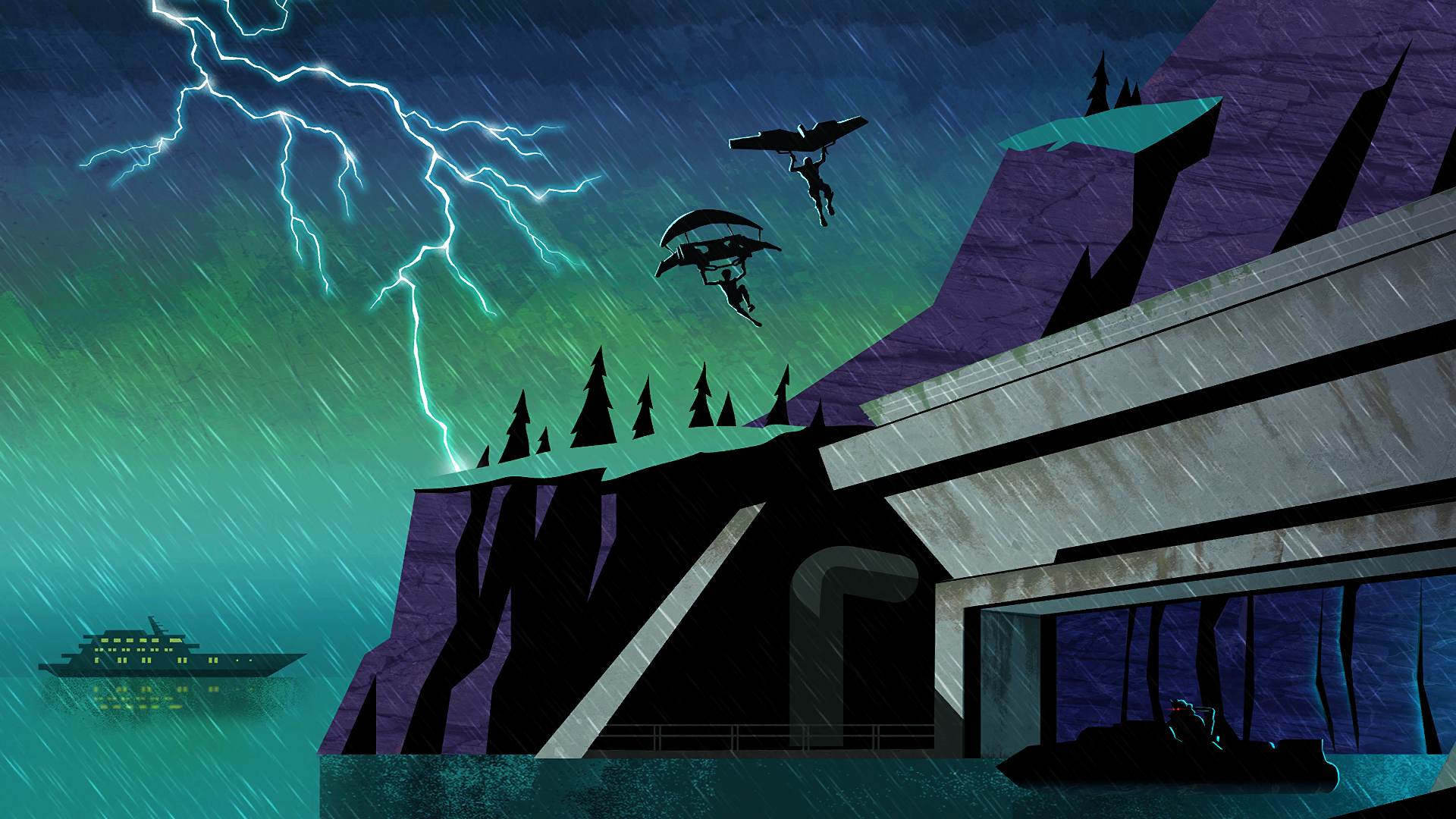 Fortnite Mountain Raid during a thunderstorm HD Wallpaper