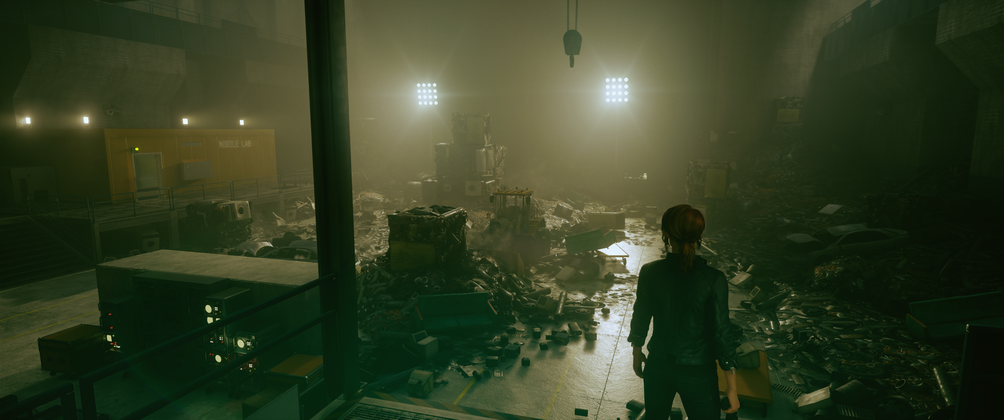 Jesse Faden from Control in a debris-filled room HD Wallpaper