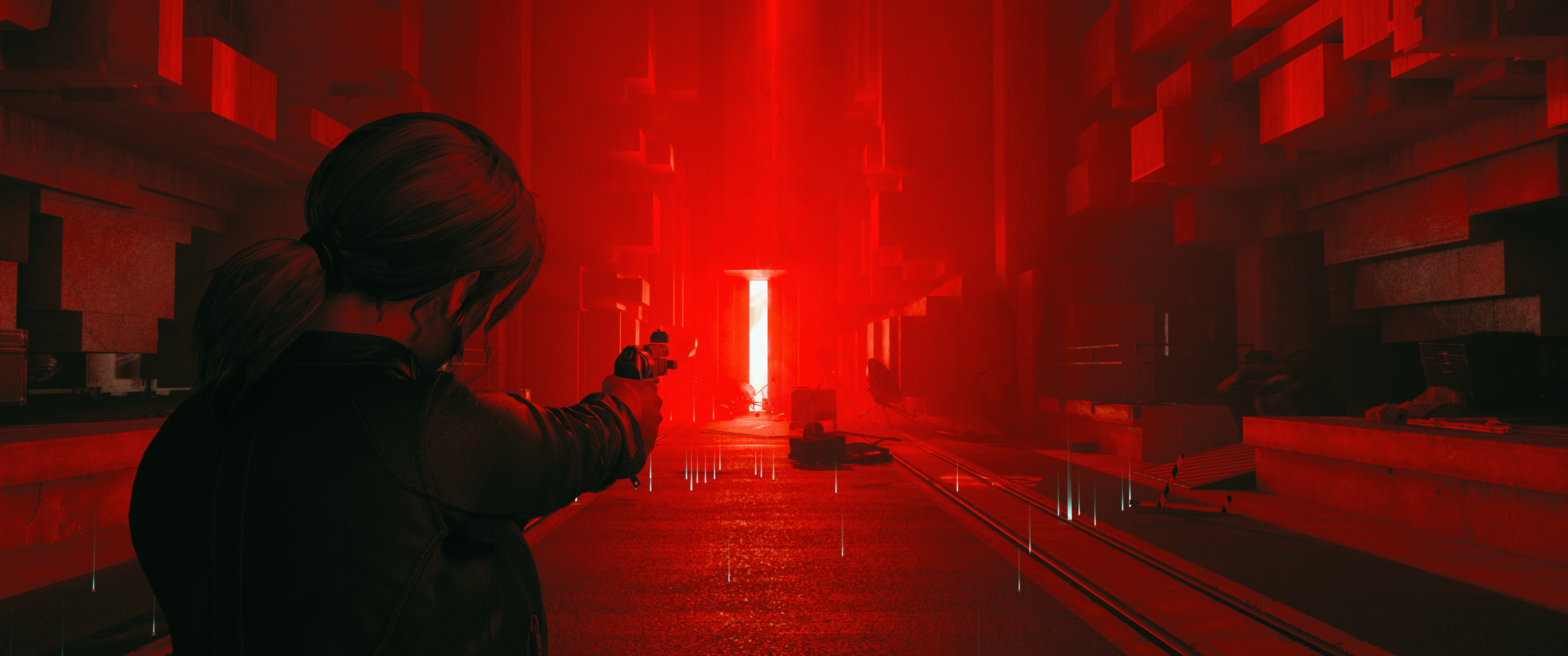Jesse Faden from Control holding a gun HD Wallpaper