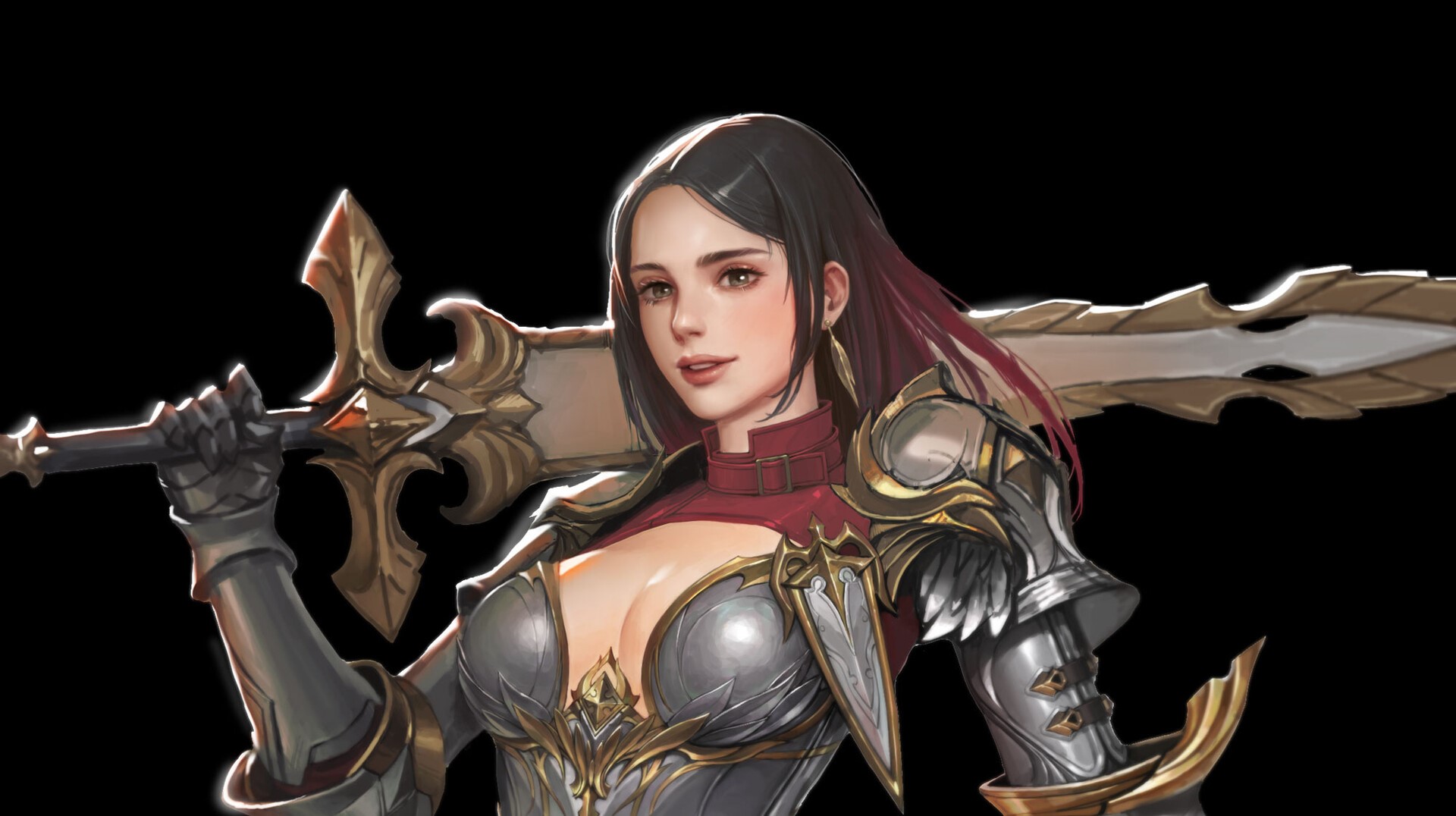 Fantasy woman warrior with sword HD Wallpaper