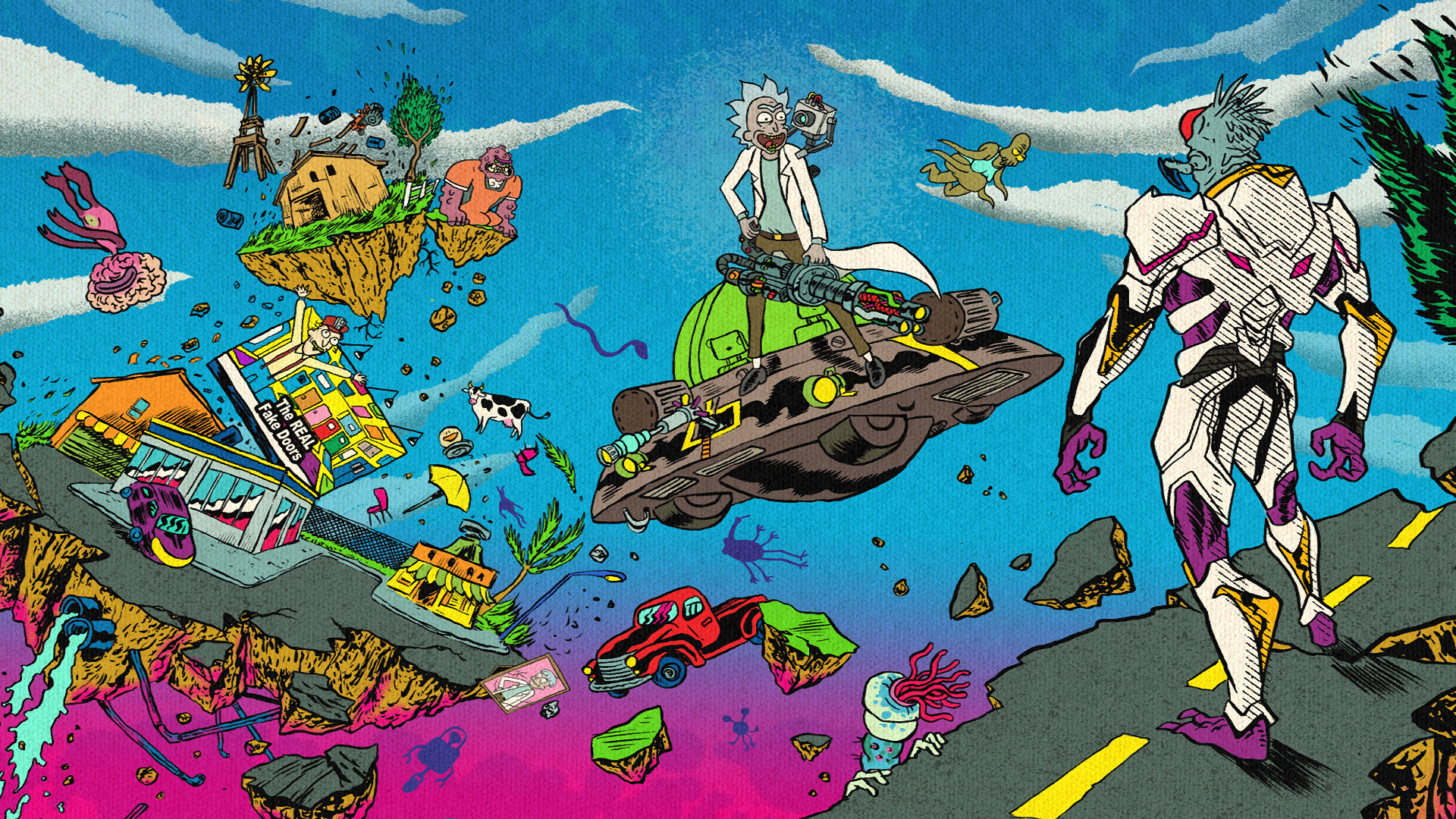 Fortnite Loading Screen: The Rickiverse with Rick Sanchez HD Wallpaper