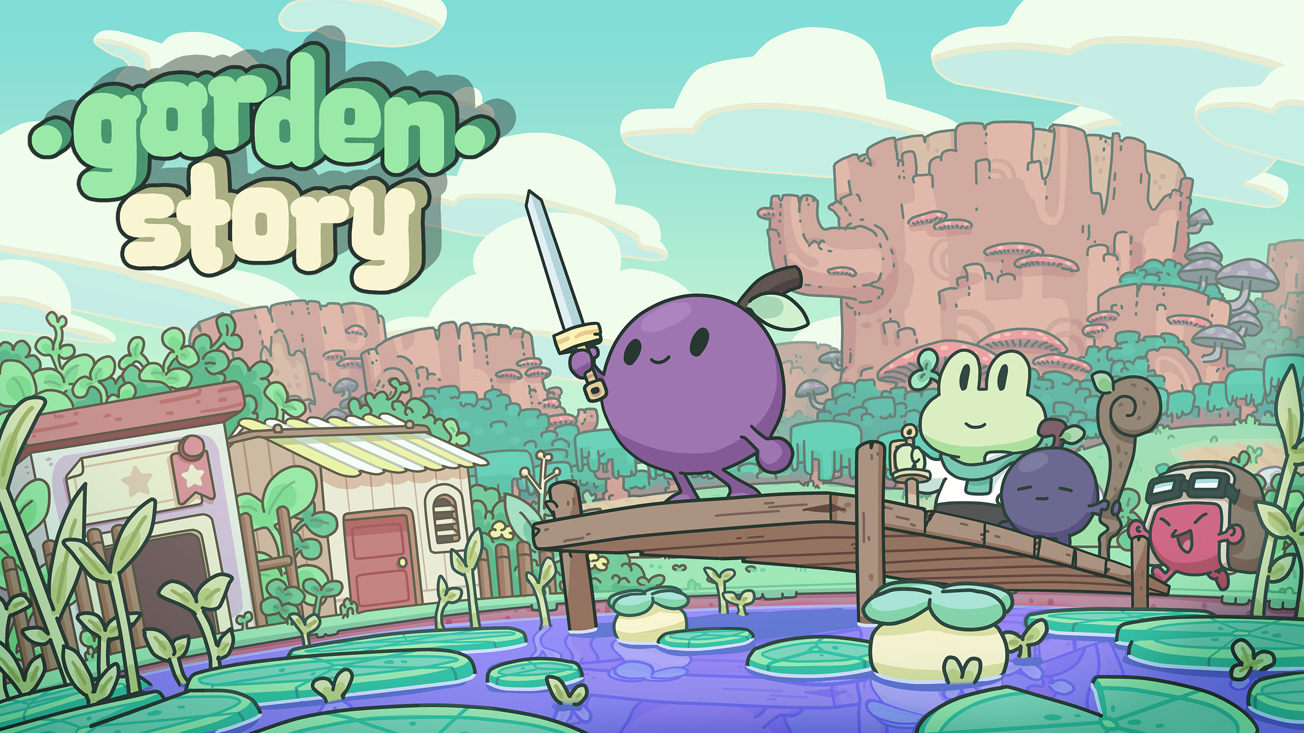 Garden Story Game Title Screen with Characters HD Wallpaper