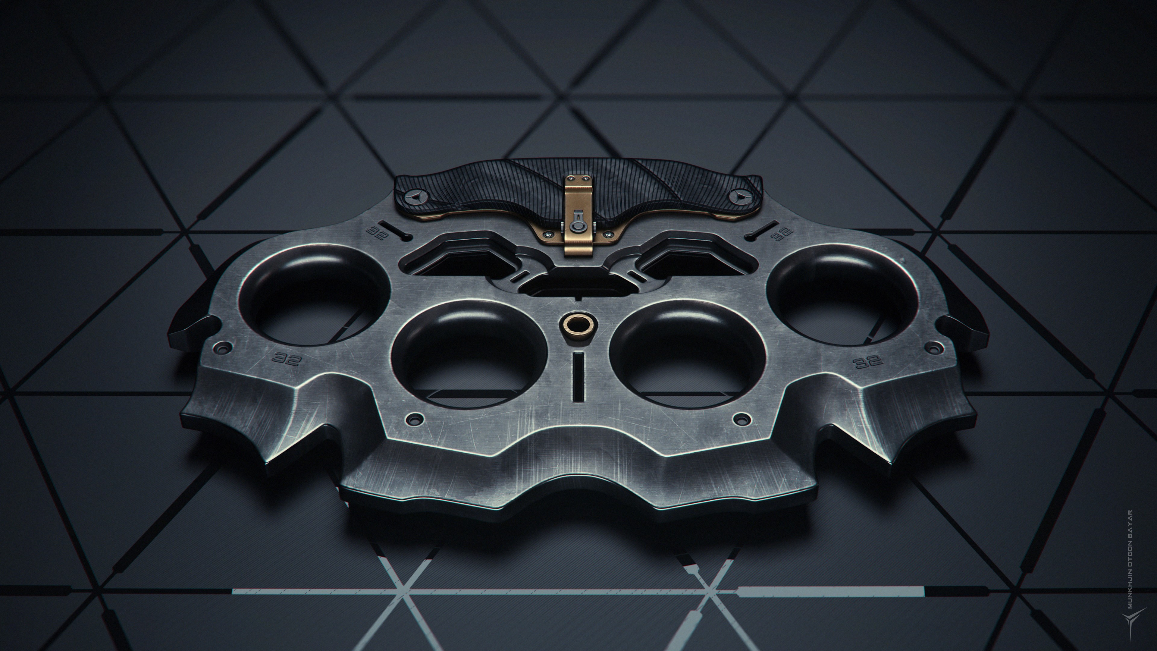 4K Brass Knuckles with Knife by Munkhjin Otgonbayar HD Wallpaper