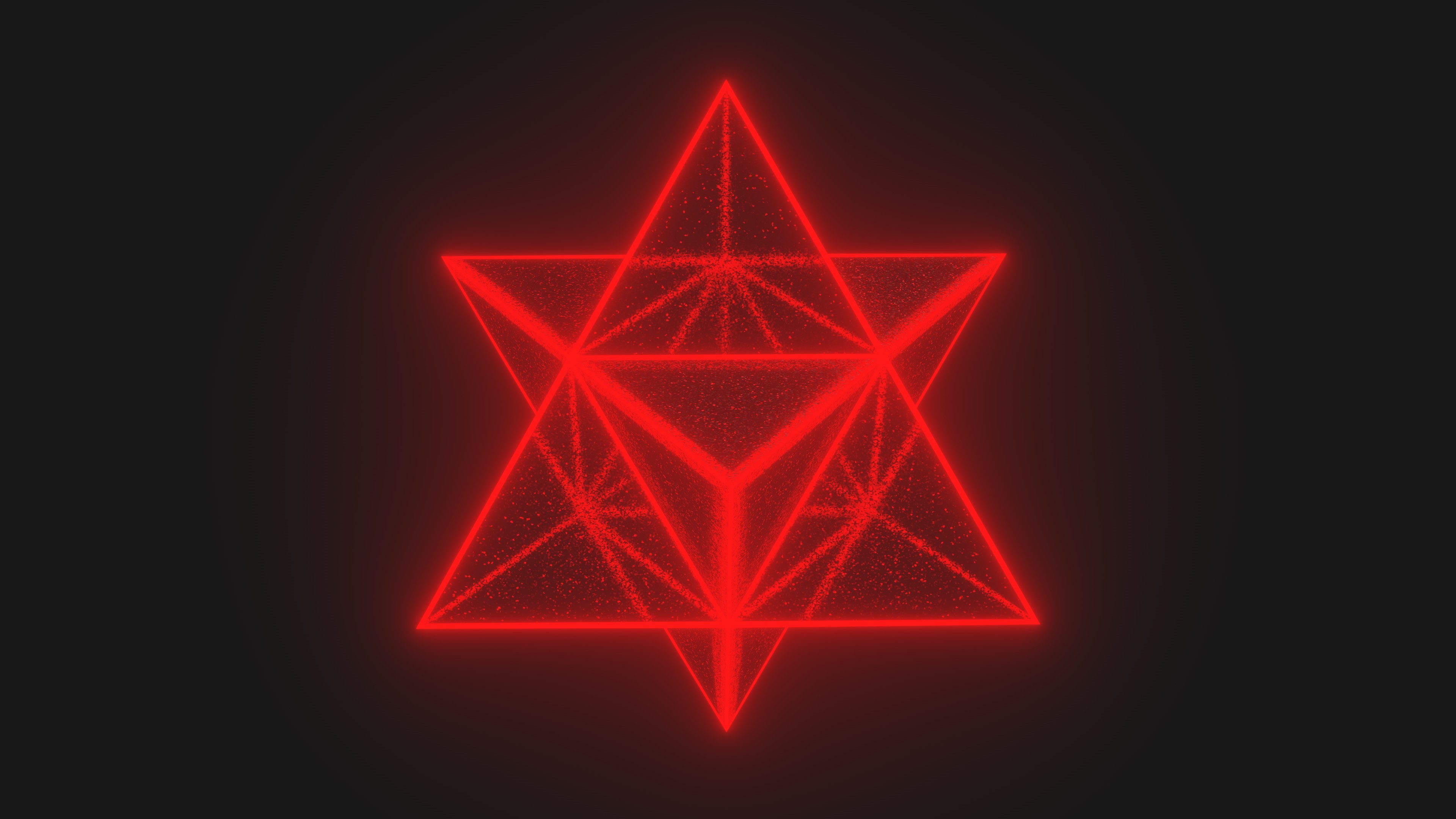 Red Merkaba Geometry Fractal 4K HD Wallpaper