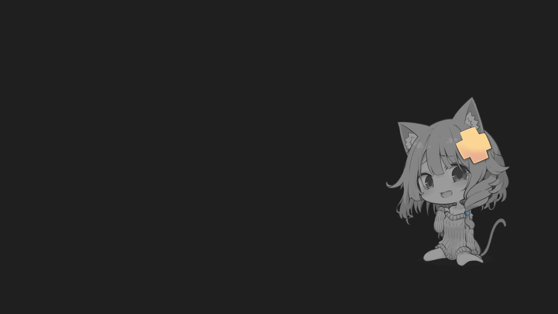Anime cat girl with yellow cross accessory HD Wallpaper