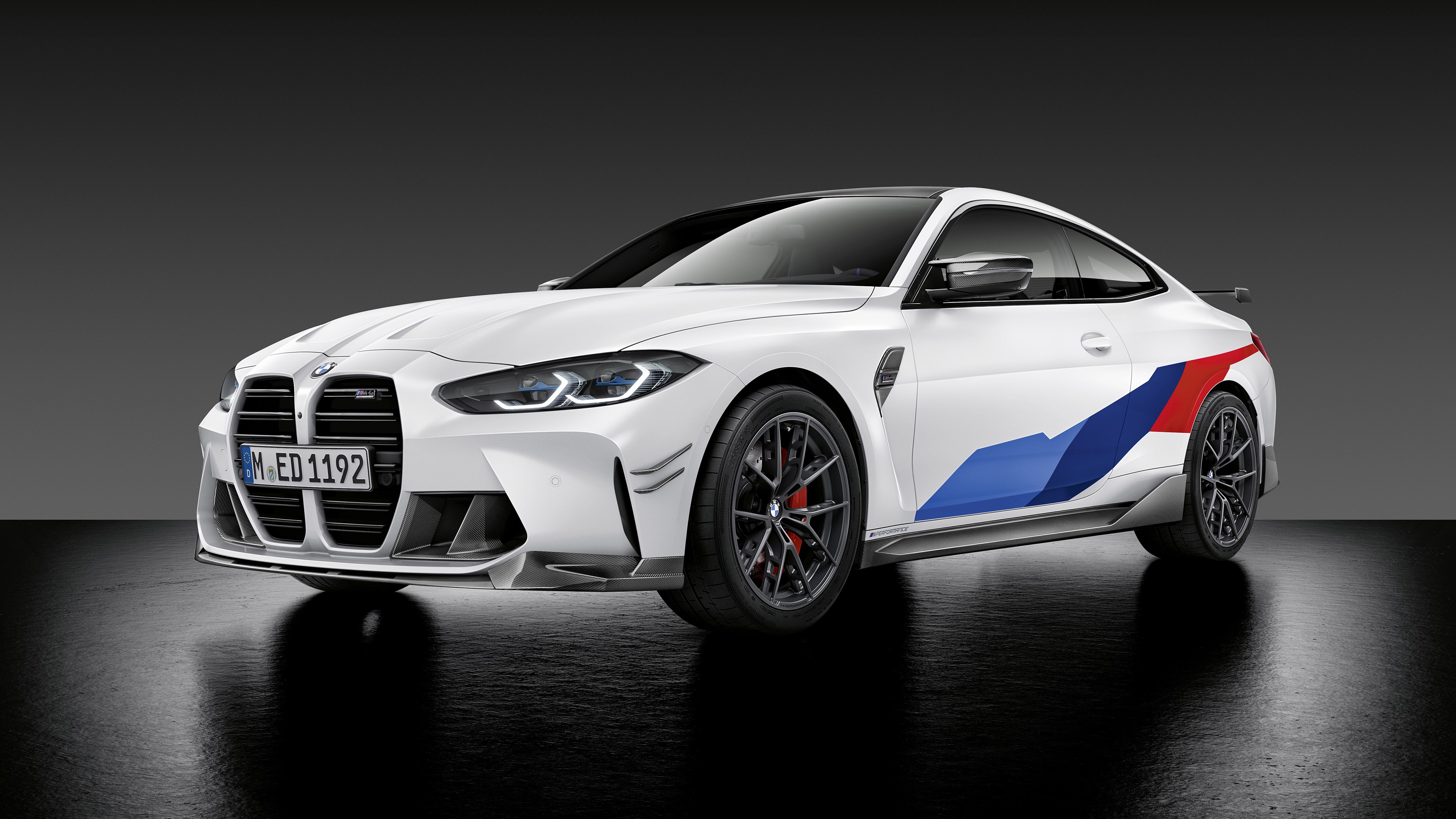 4K White BMW M4 Coupe with M Performance Parts HD Wallpaper